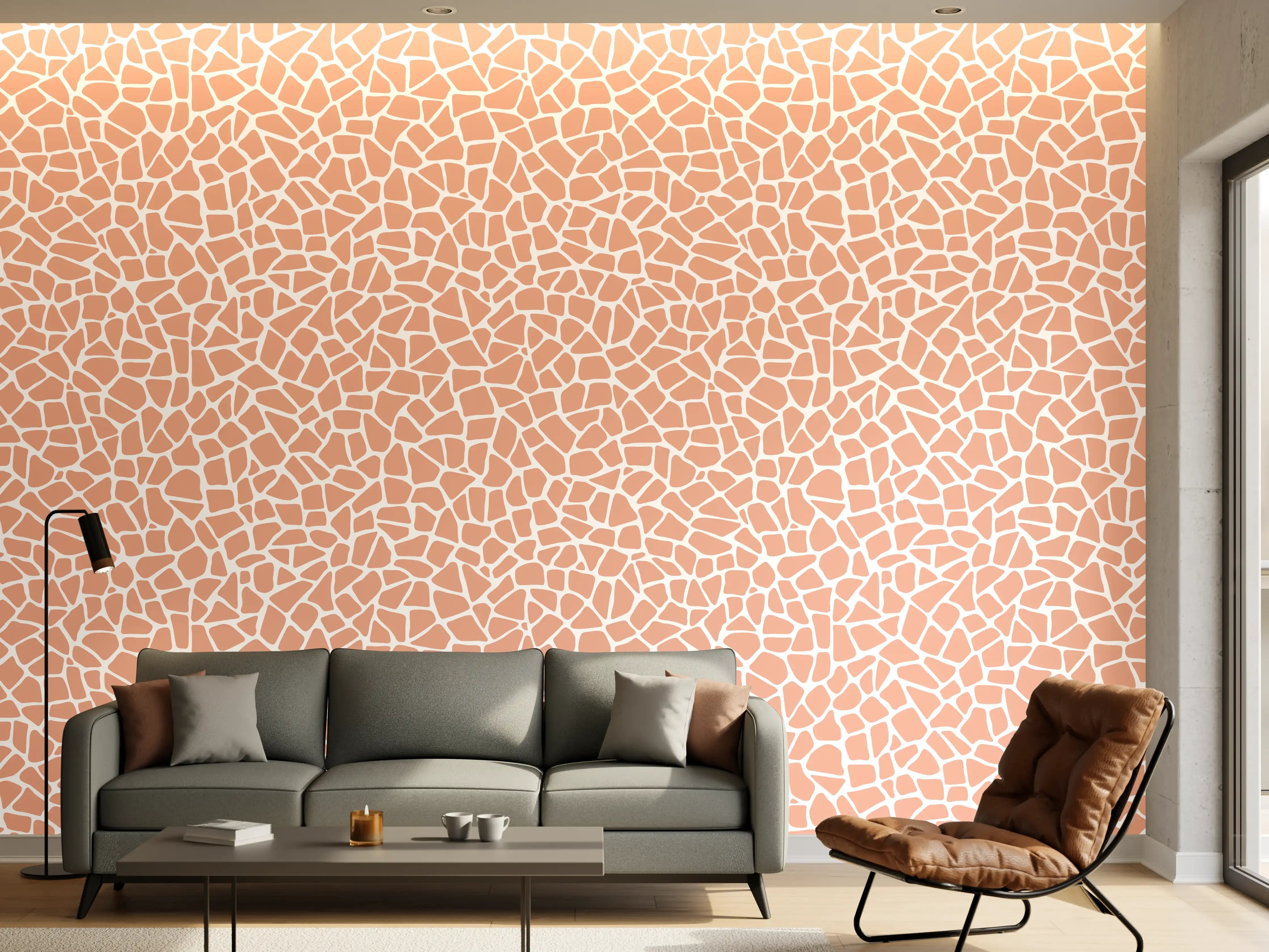 Wandverkleidung Wohnzimmer - Moderner Mosaik-Design in sanften Tönen