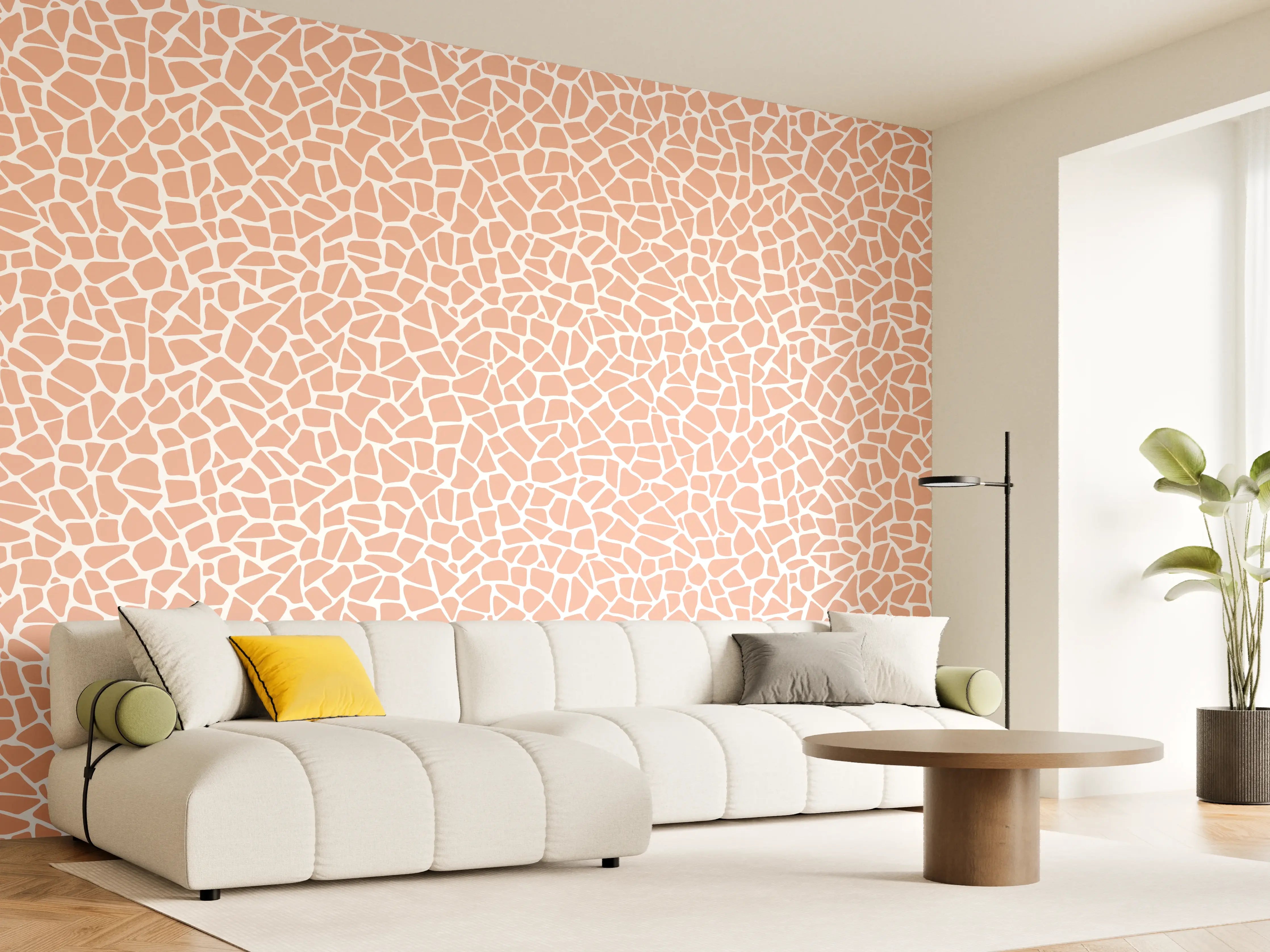 Wandverkleidung Wohnzimmer - Moderner Mosaik-Design in sanften Tönen
