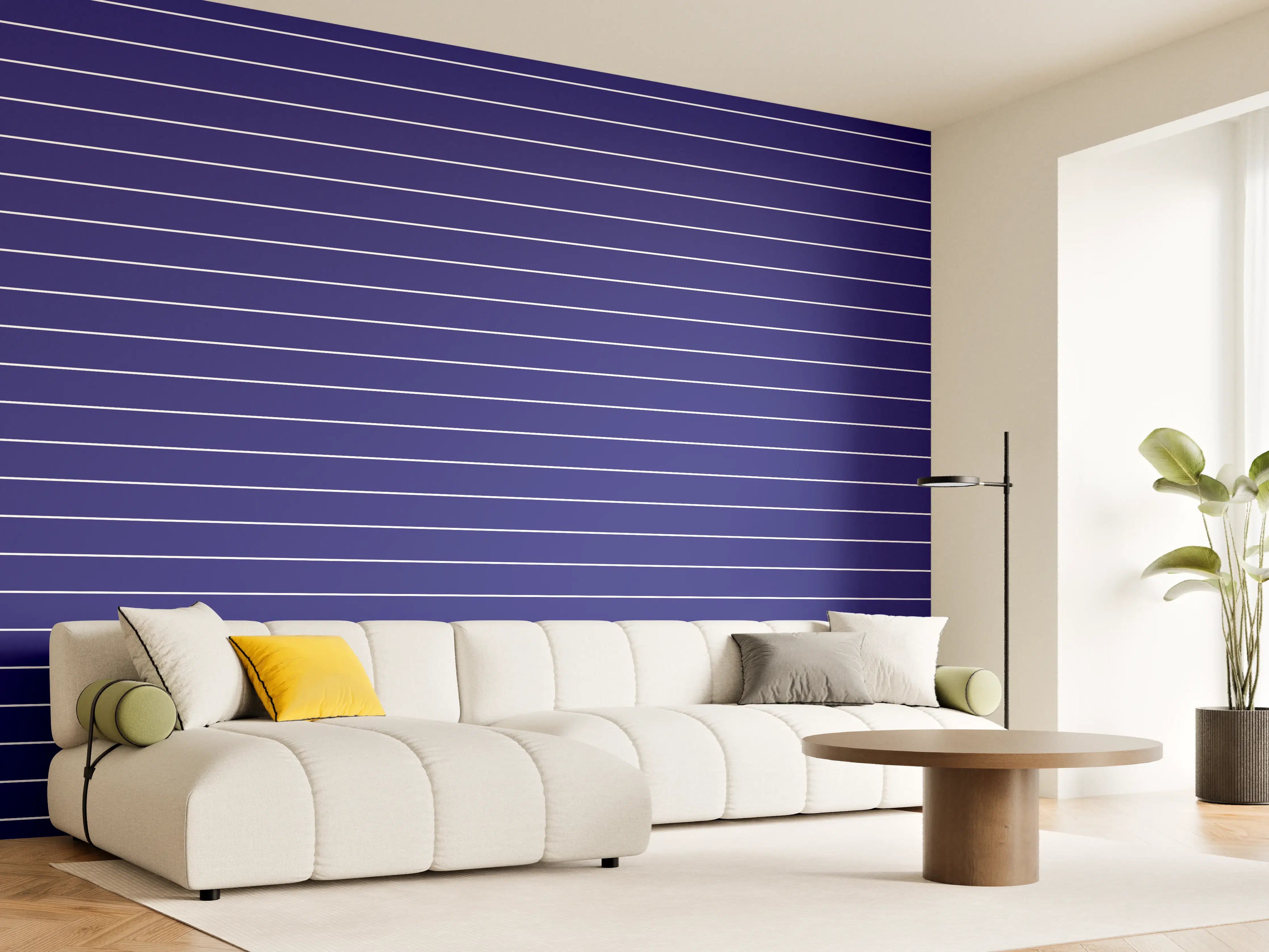 Wandverkleidung Wohnzimmer - Moderner blauer Streifen-Hintergrund