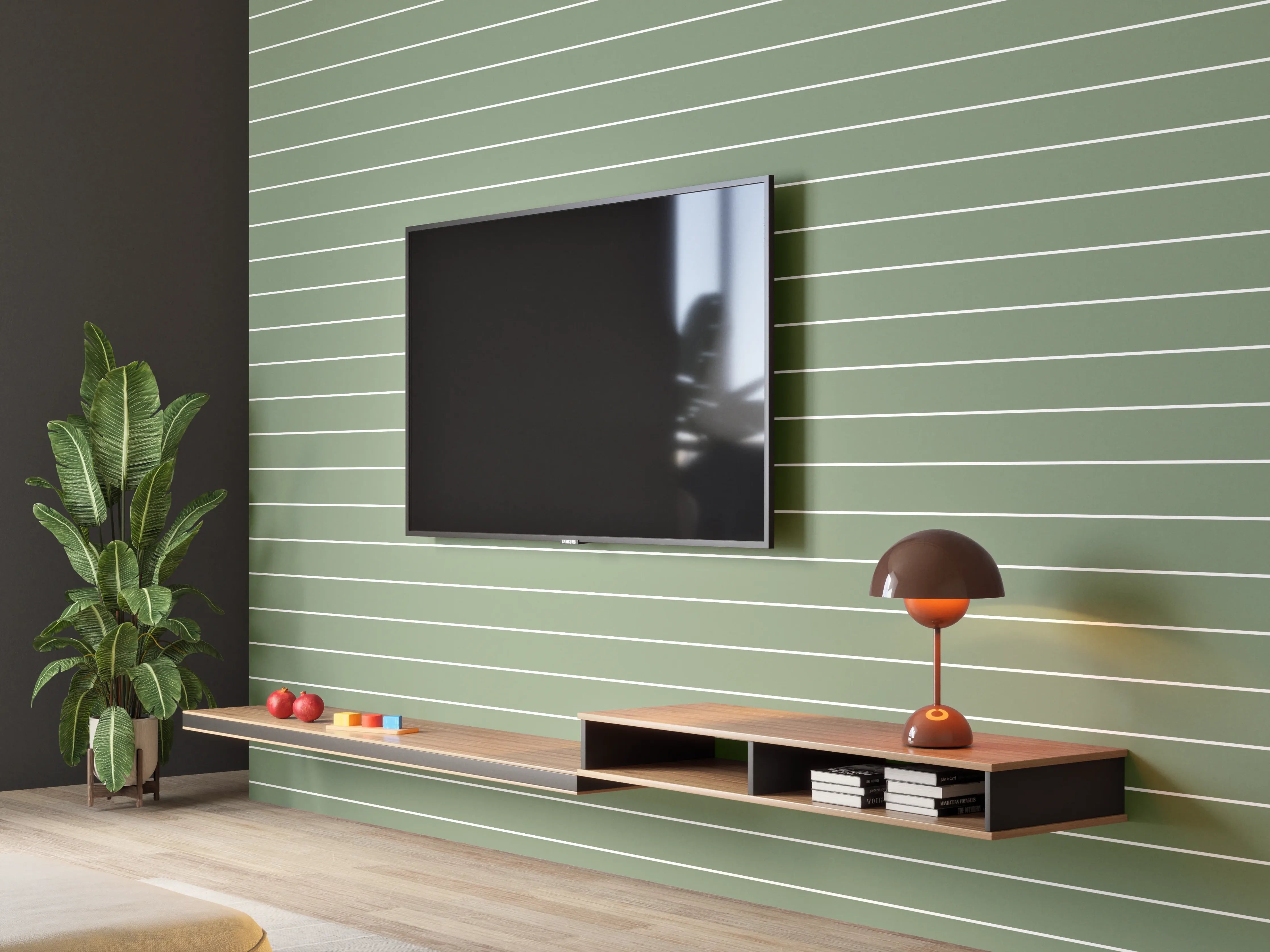 Wandverkleidung Wohnzimmer - Moderner, stilvoller Wandbehang in Grün