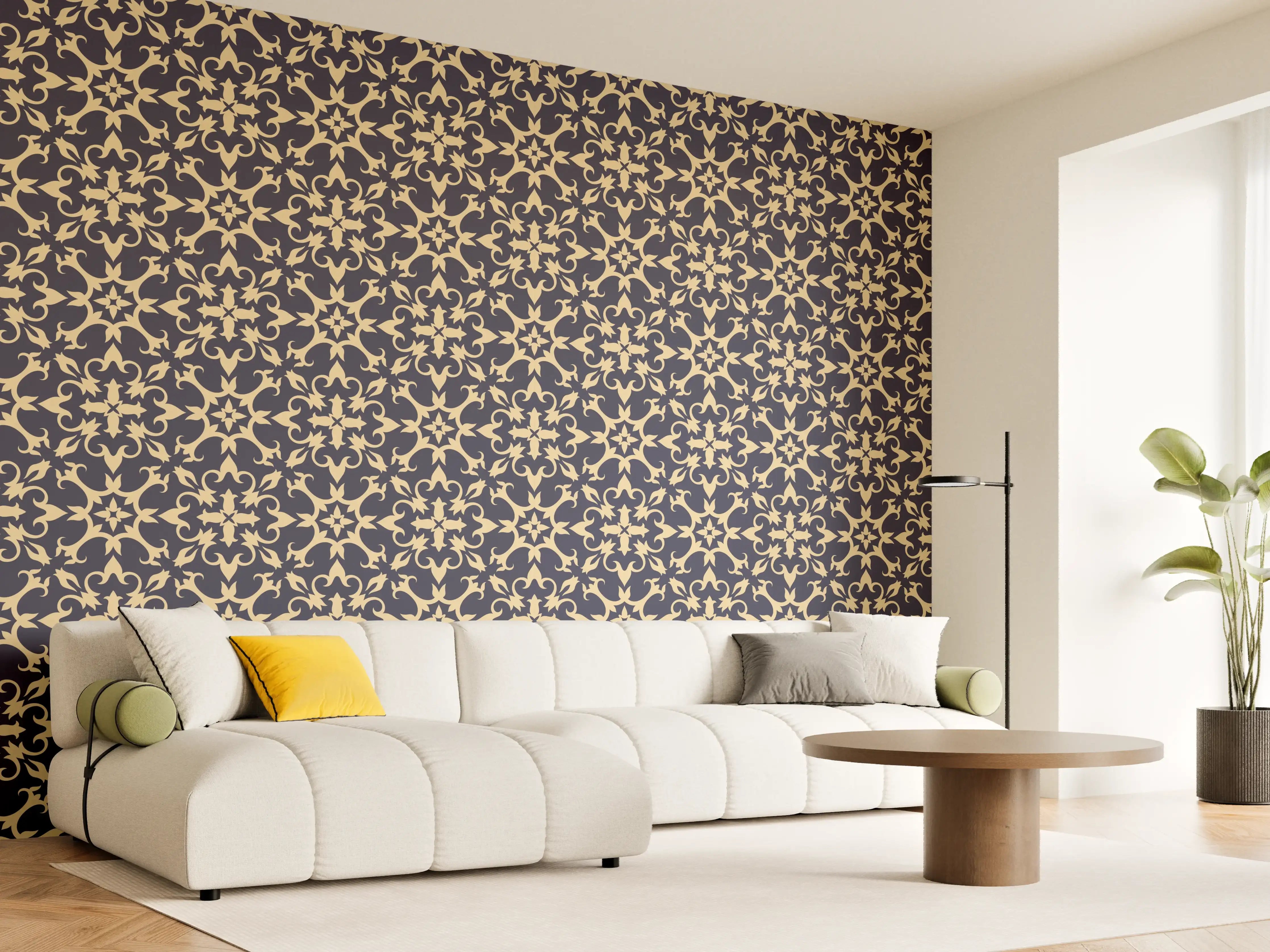 Wandverkleidung Wohnzimmer - Modernes Grau-Schwarz Muster