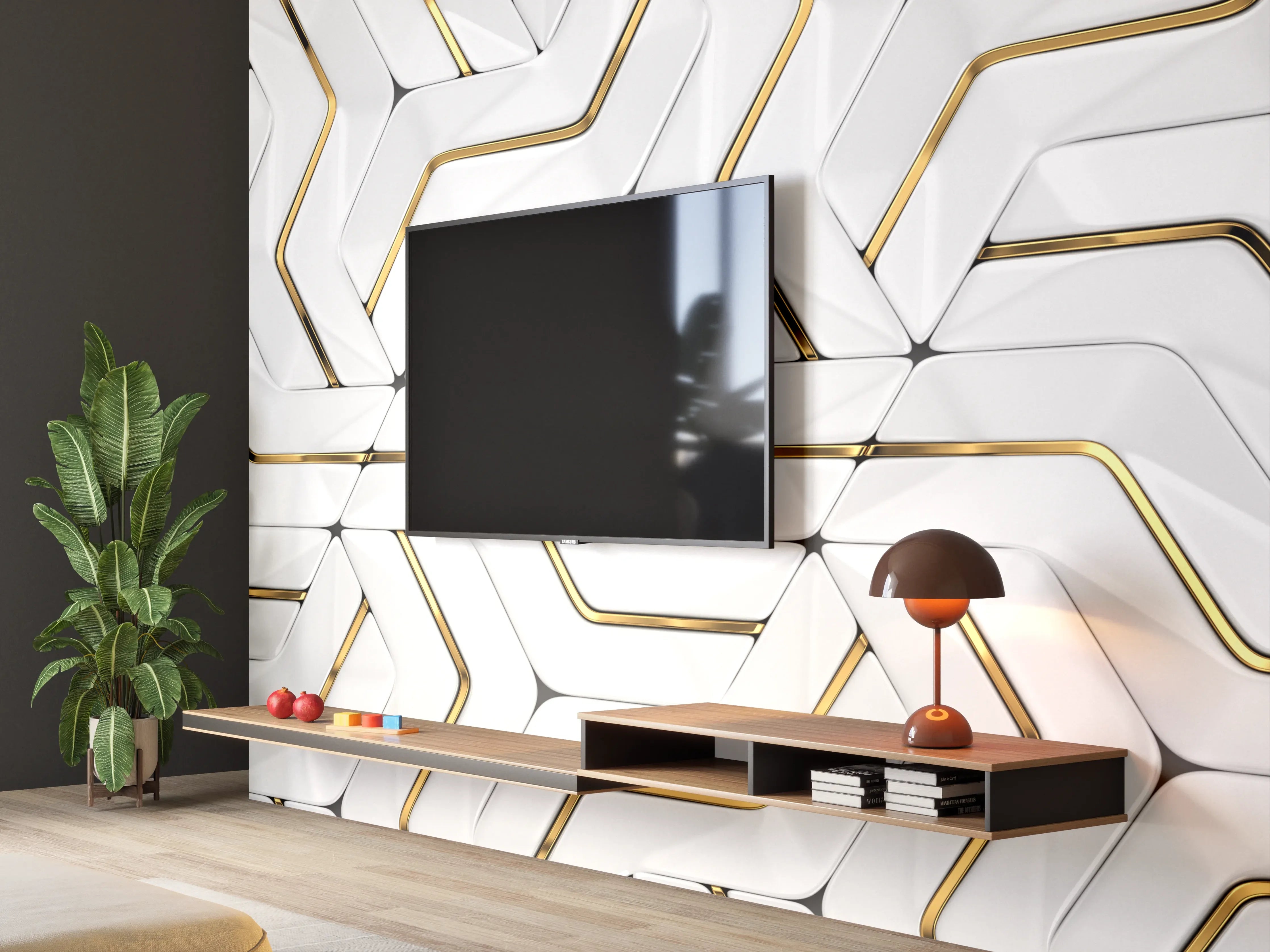 Wandverkleidung Wohnzimmer - Modernes Hintergrund Muster