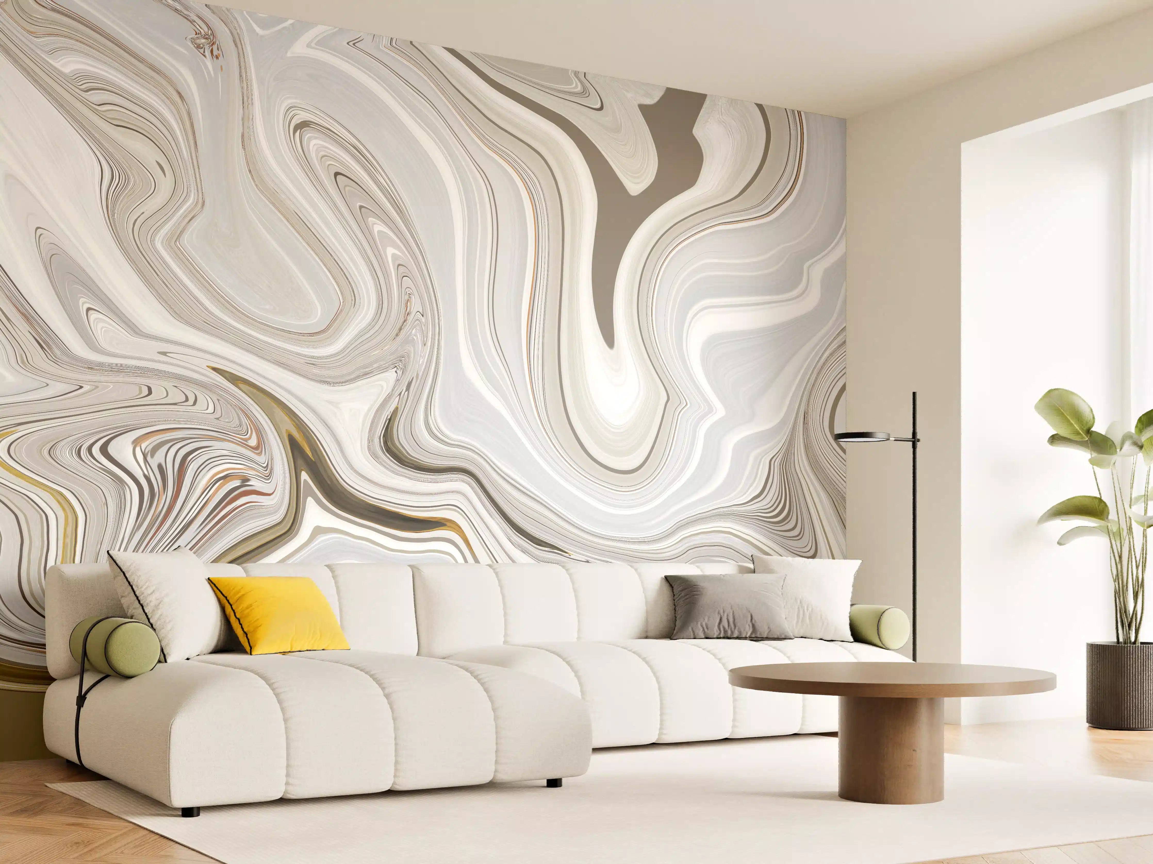 Wandverkleidung Wohnzimmer - Modernes Kunstwerk - Flüssigkunst