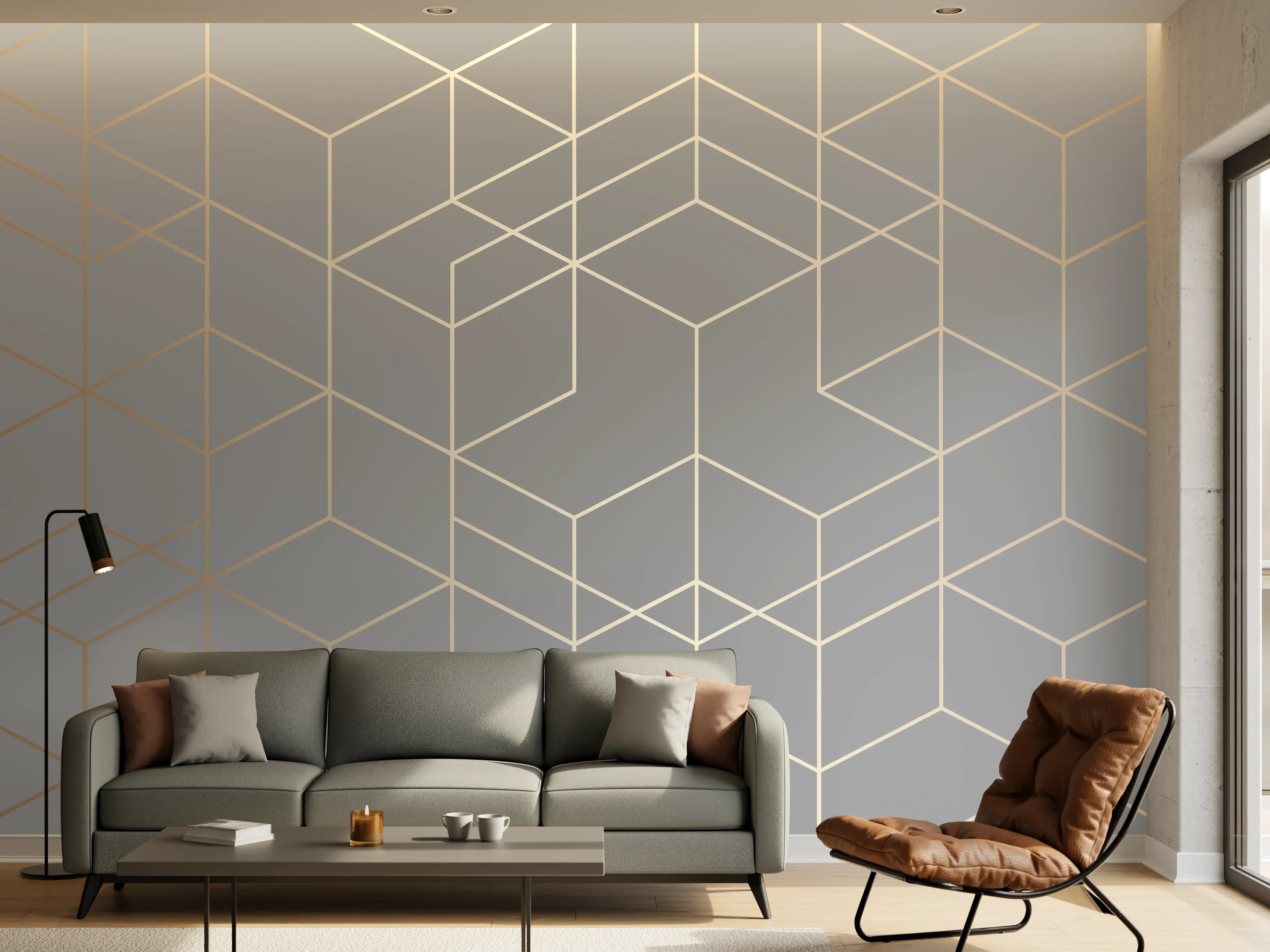 Wandverkleidung Wohnzimmer - Modernes Weiß-Grau-Design