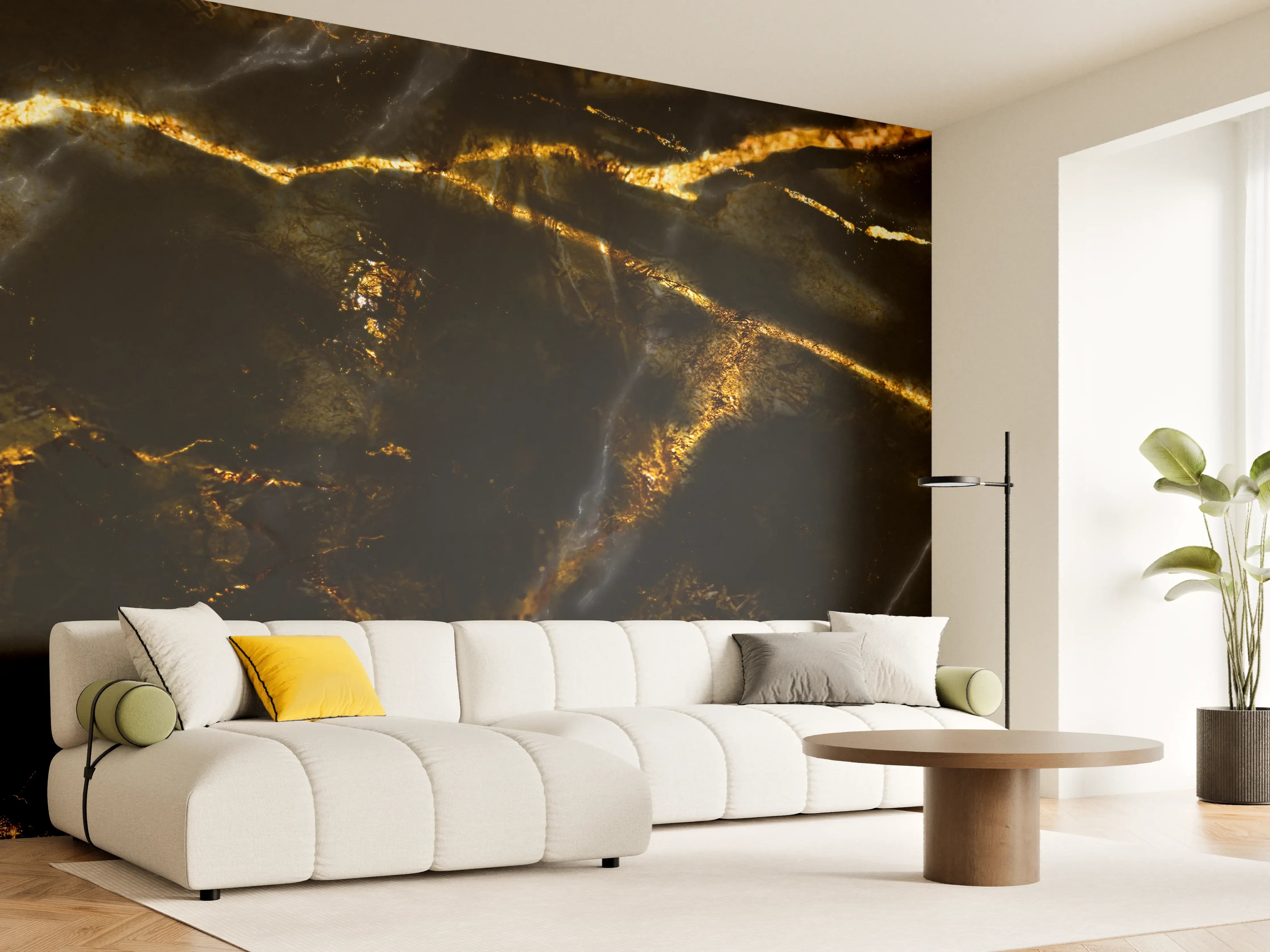 Wandverkleidung Wohnzimmer - Monocolor Alkohol Tinte Marmorierung