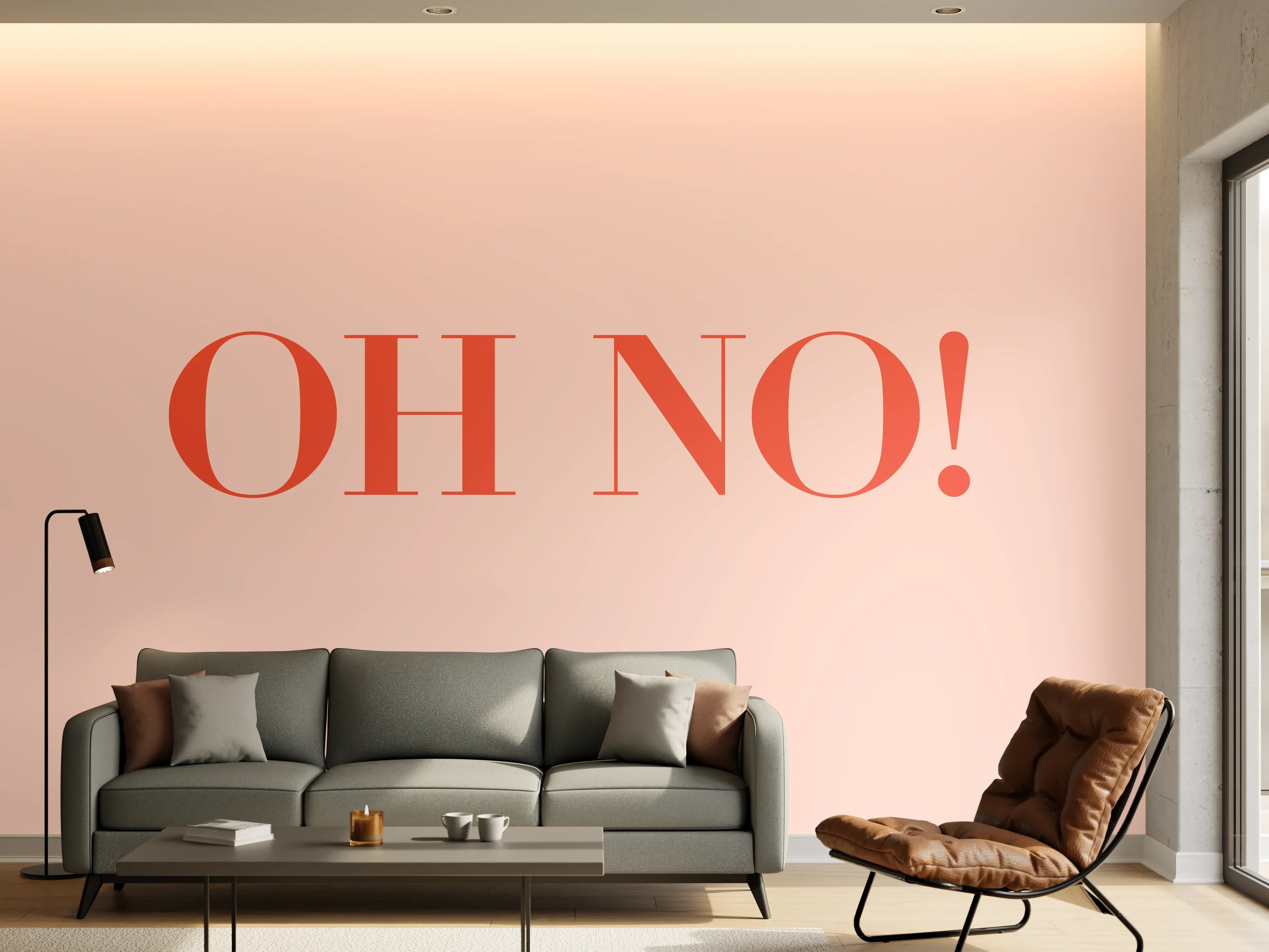 Wandverkleidung Wohnzimmer - Motivational Oh No! Quote Rosa