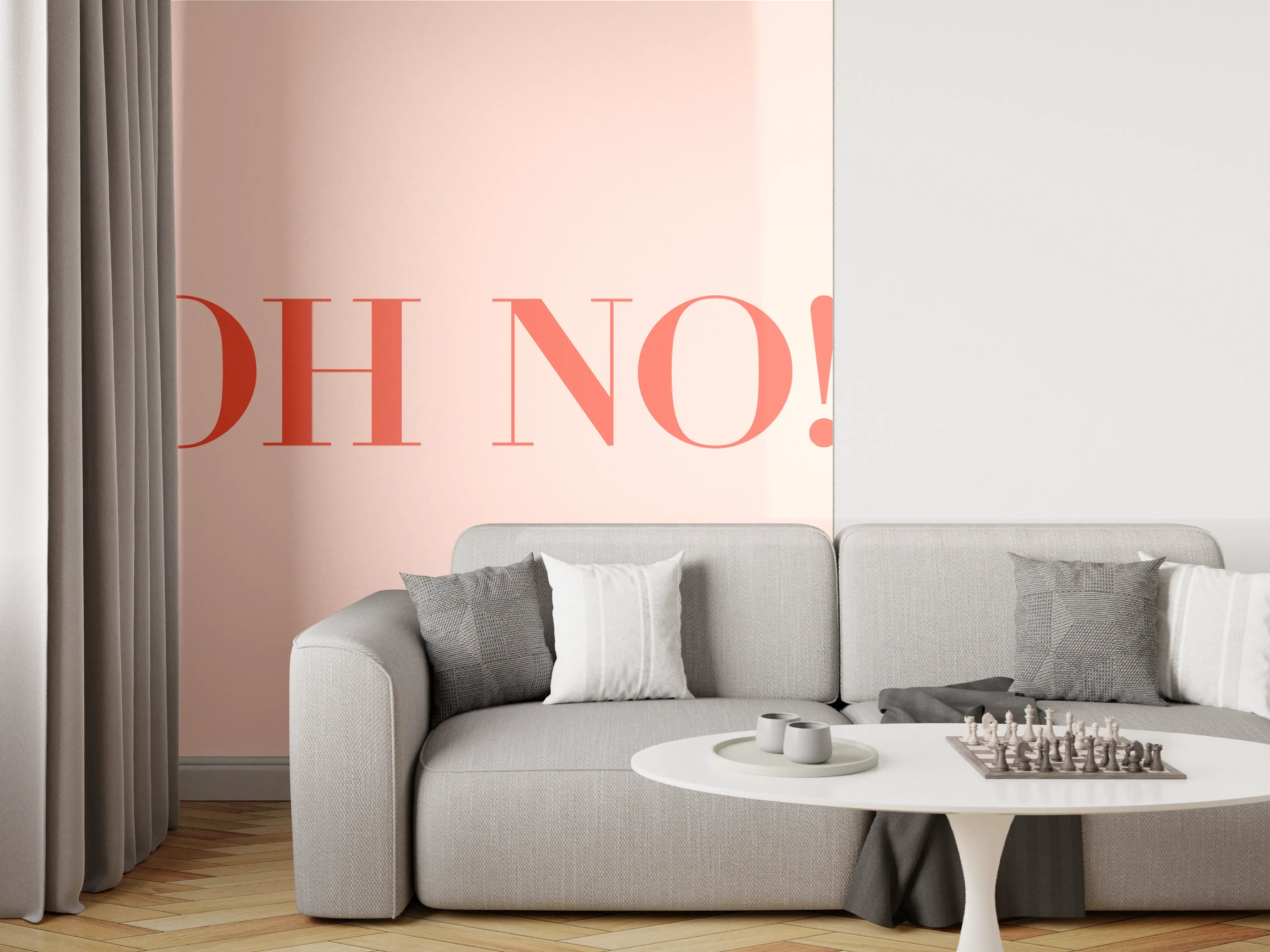 Wandverkleidung Wohnzimmer - Motivational Oh No! Quote Rosa