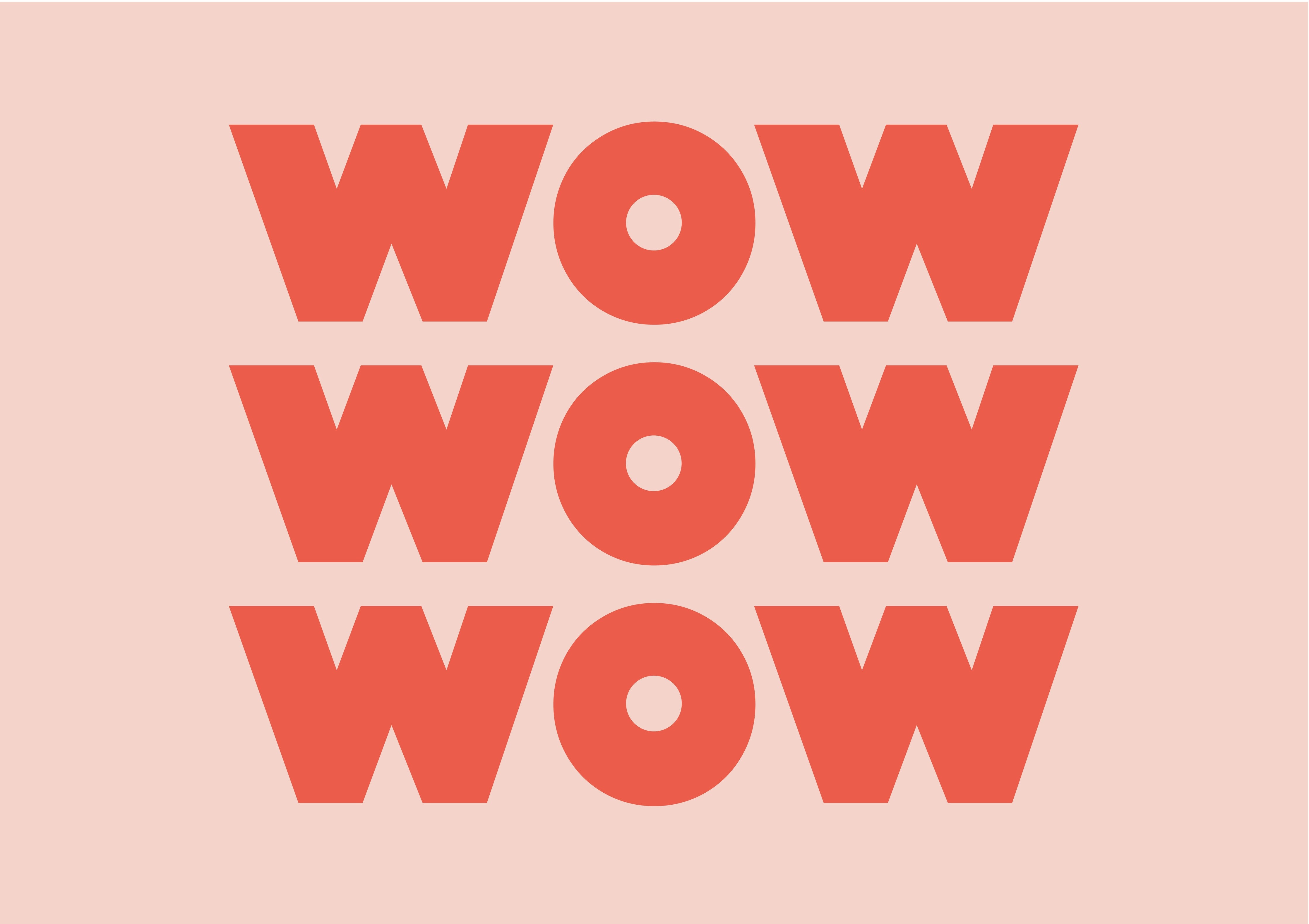 Wandverkleidung Wohnzimmer-Motivationaler 'WOW' Typografie-Print