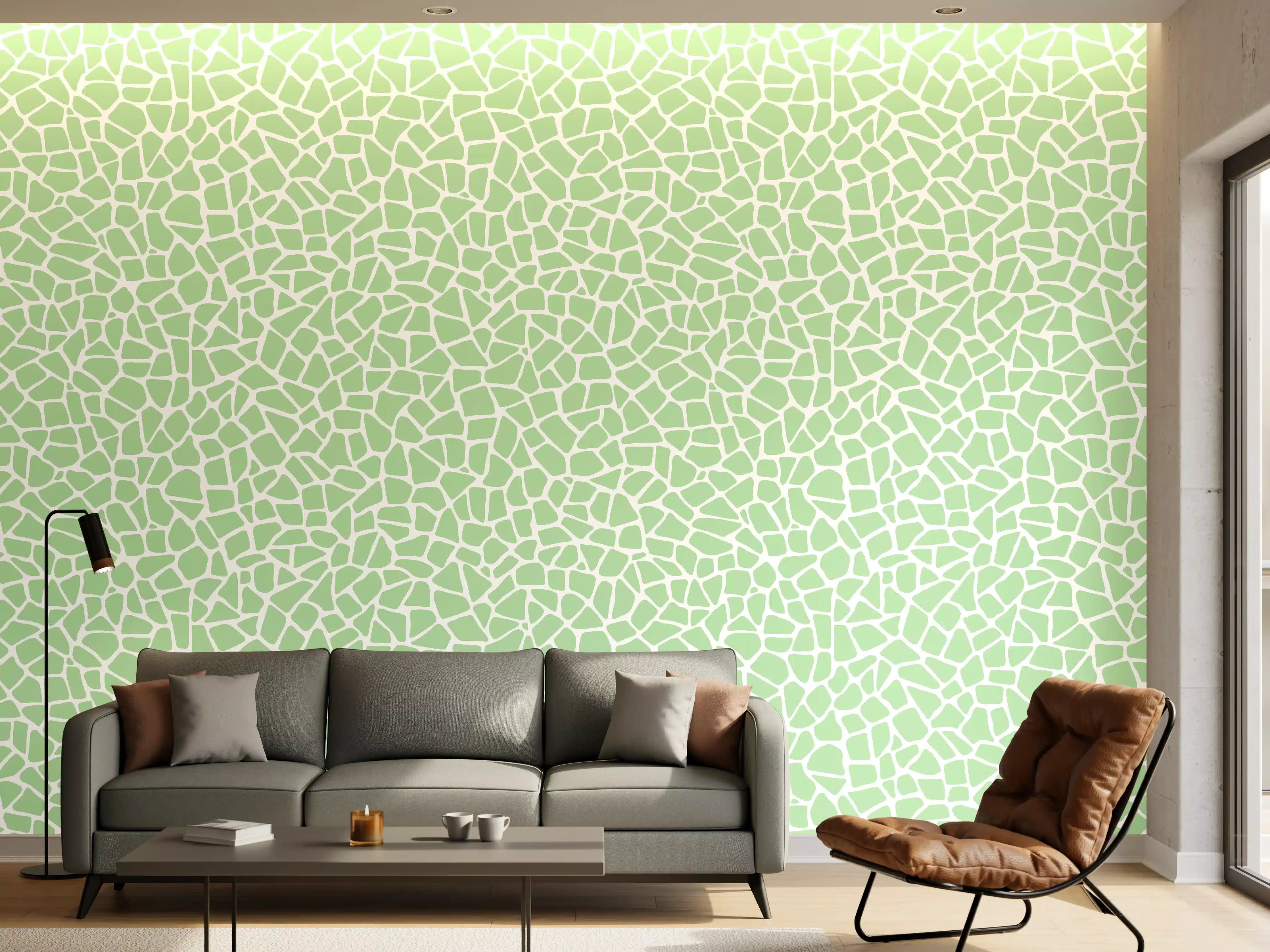 Wandverkleidung Wohnzimmer - Musterhafte Nahaufnahme in zarten Grüntönen
