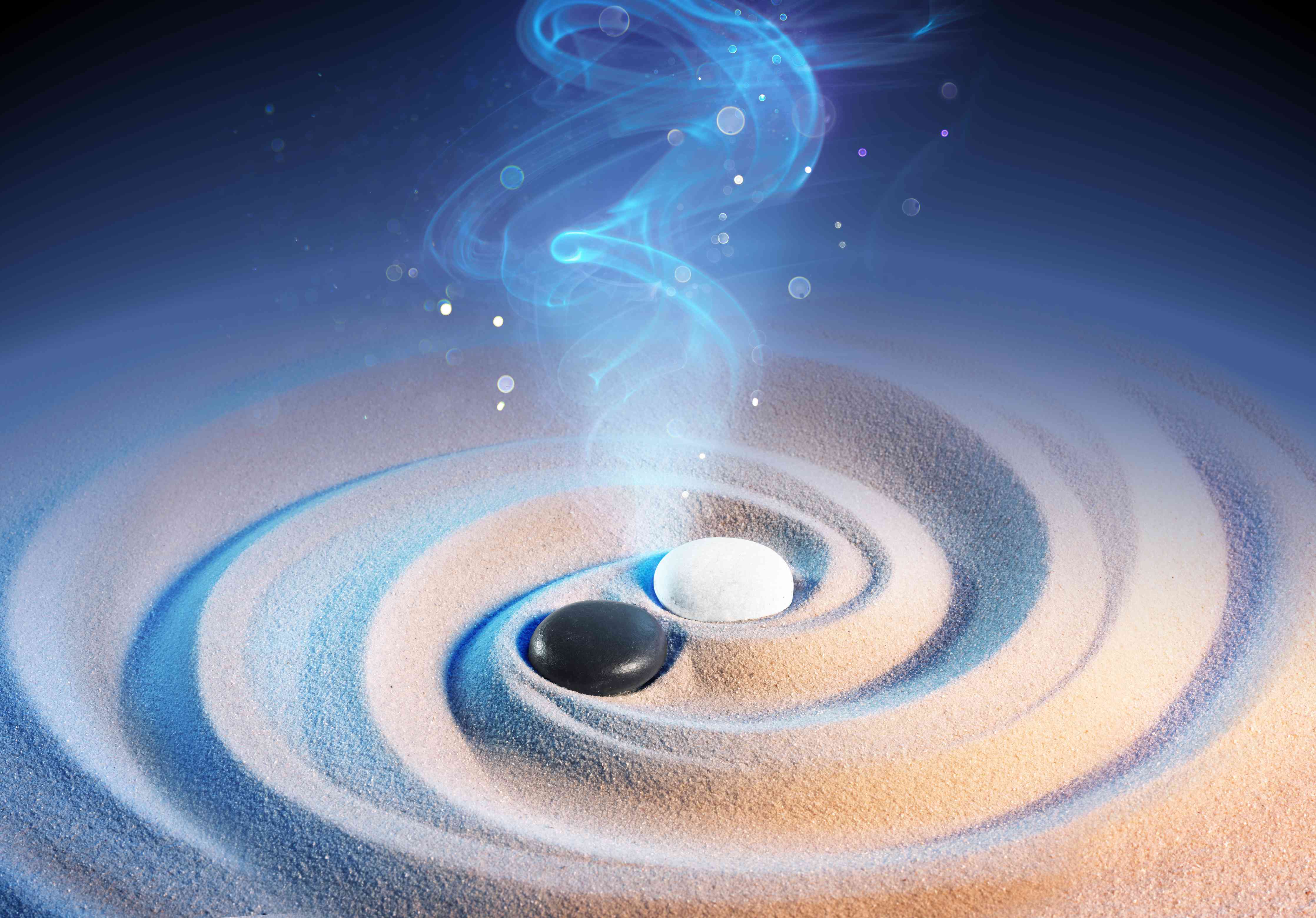 Wandverkleidung Wohnzimmer-Mystische Energieeffekte auf Sand