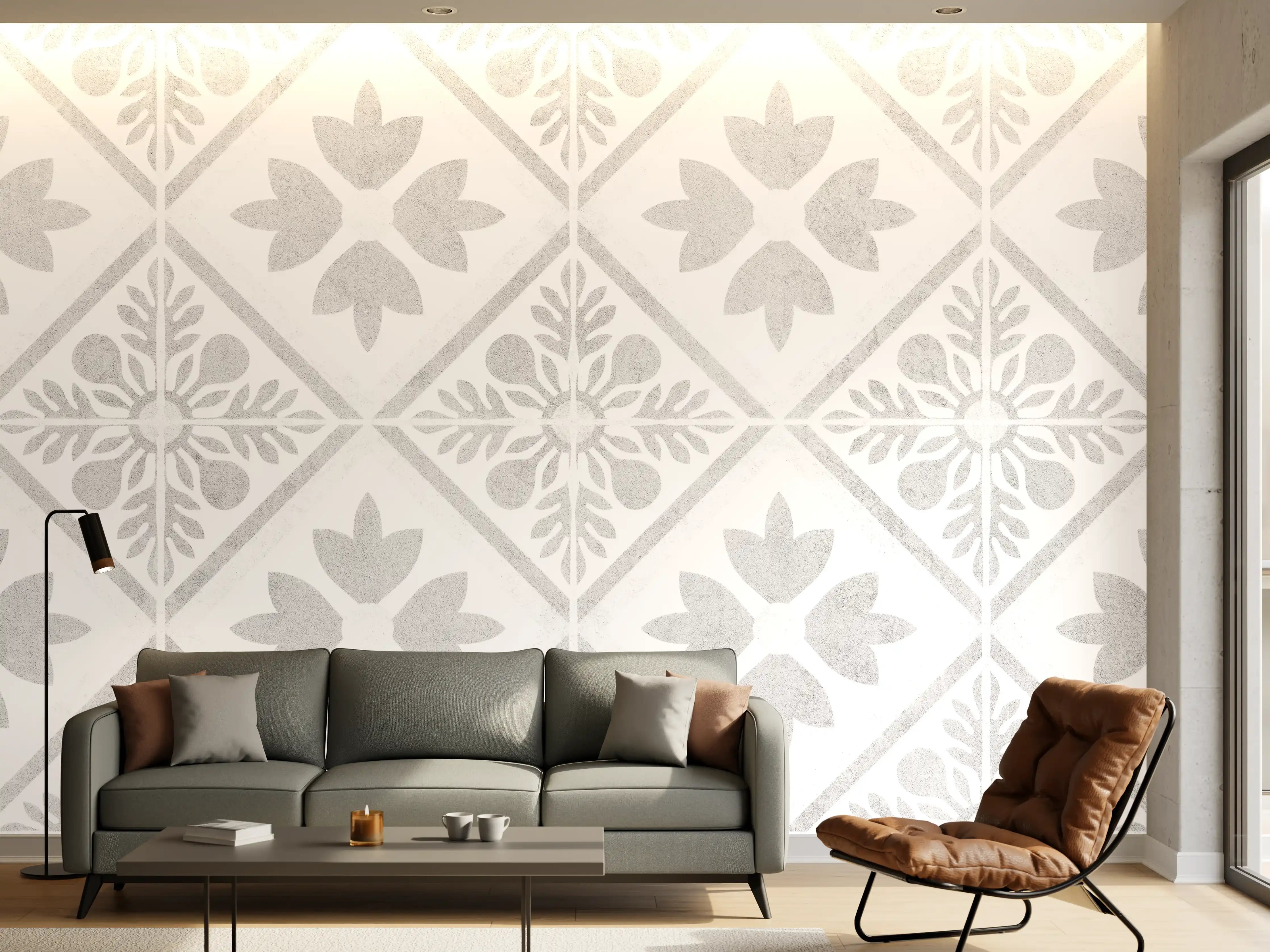 Wandverkleidung Wohnzimmer - Nahtlose Grunge Betonfliesen