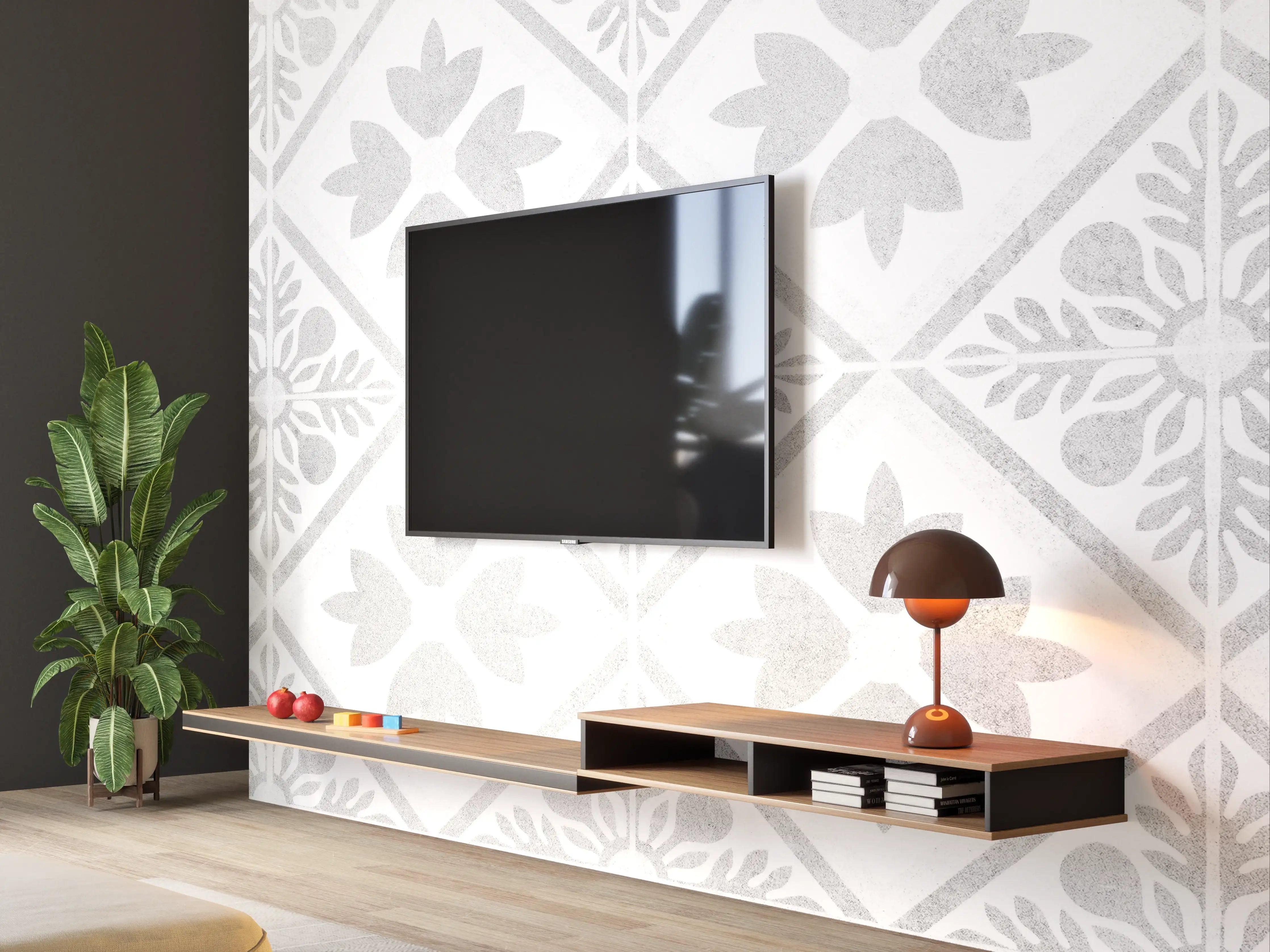 Wandverkleidung Wohnzimmer - Nahtlose Grunge Betonfliesen