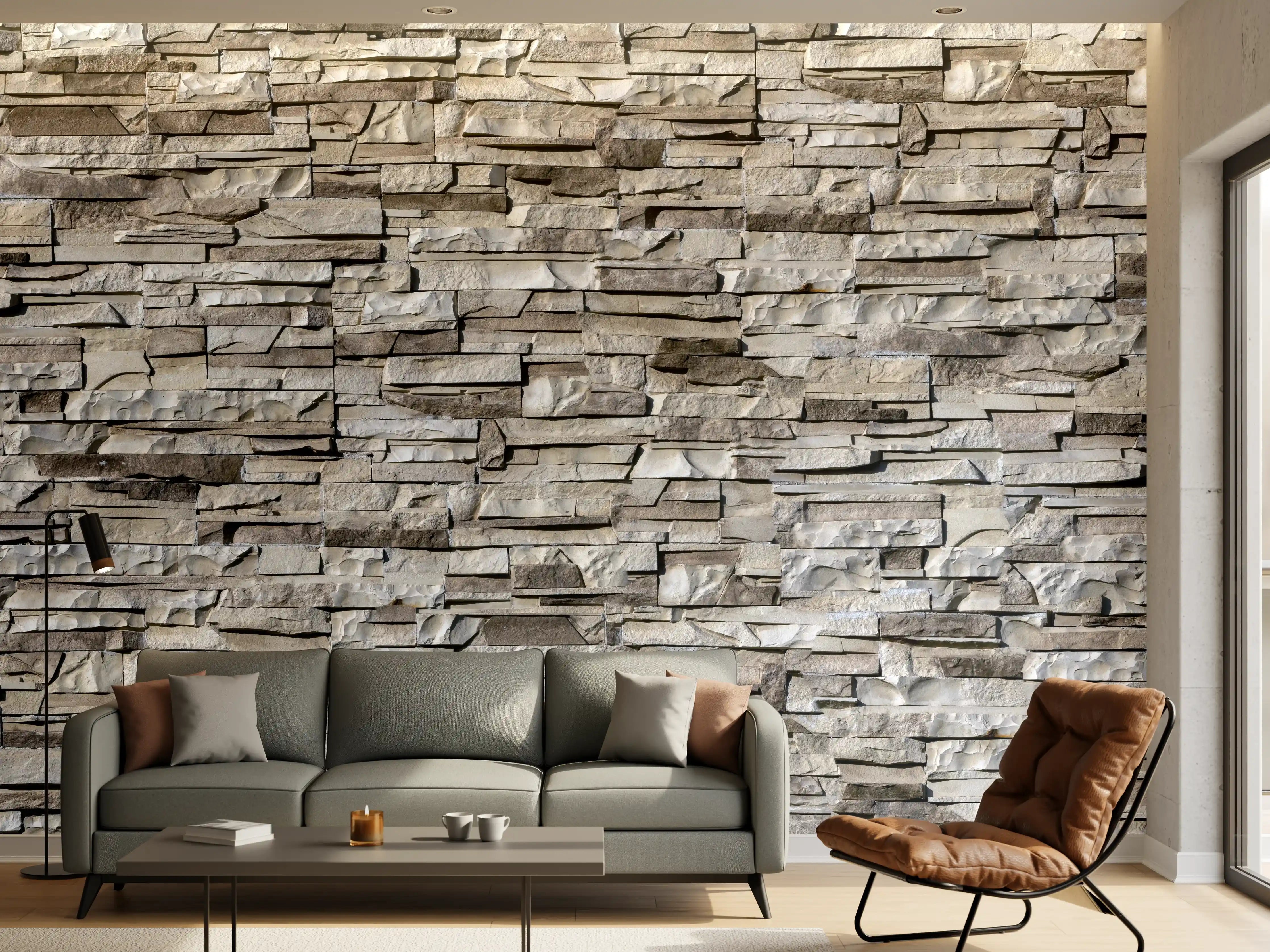 Wandverkleidung Wohnzimmer - Nahtlose Textur von Klinkerfliesen