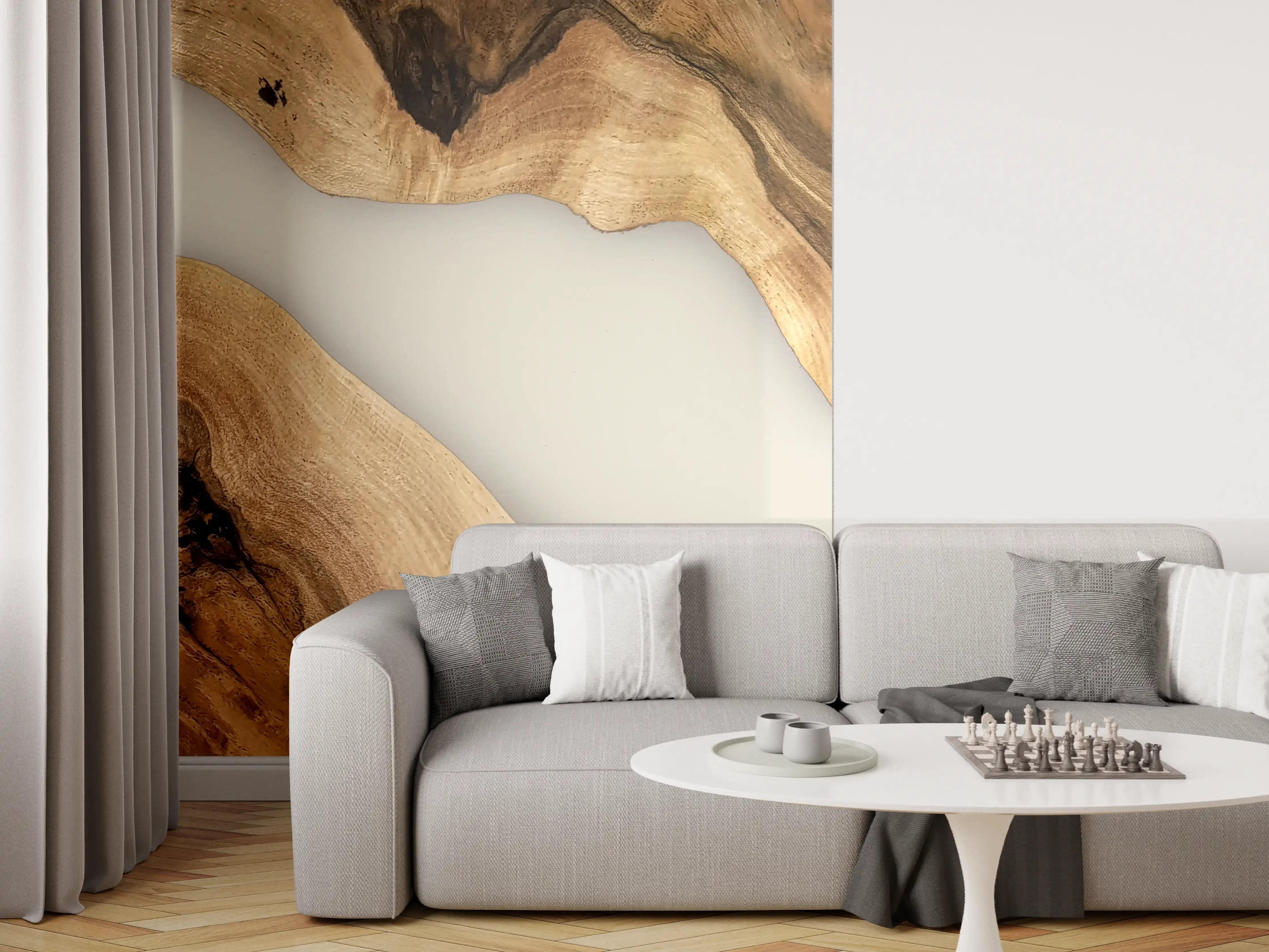 Wandverkleidung Wohnzimmer - Natürliche Holzdekoration