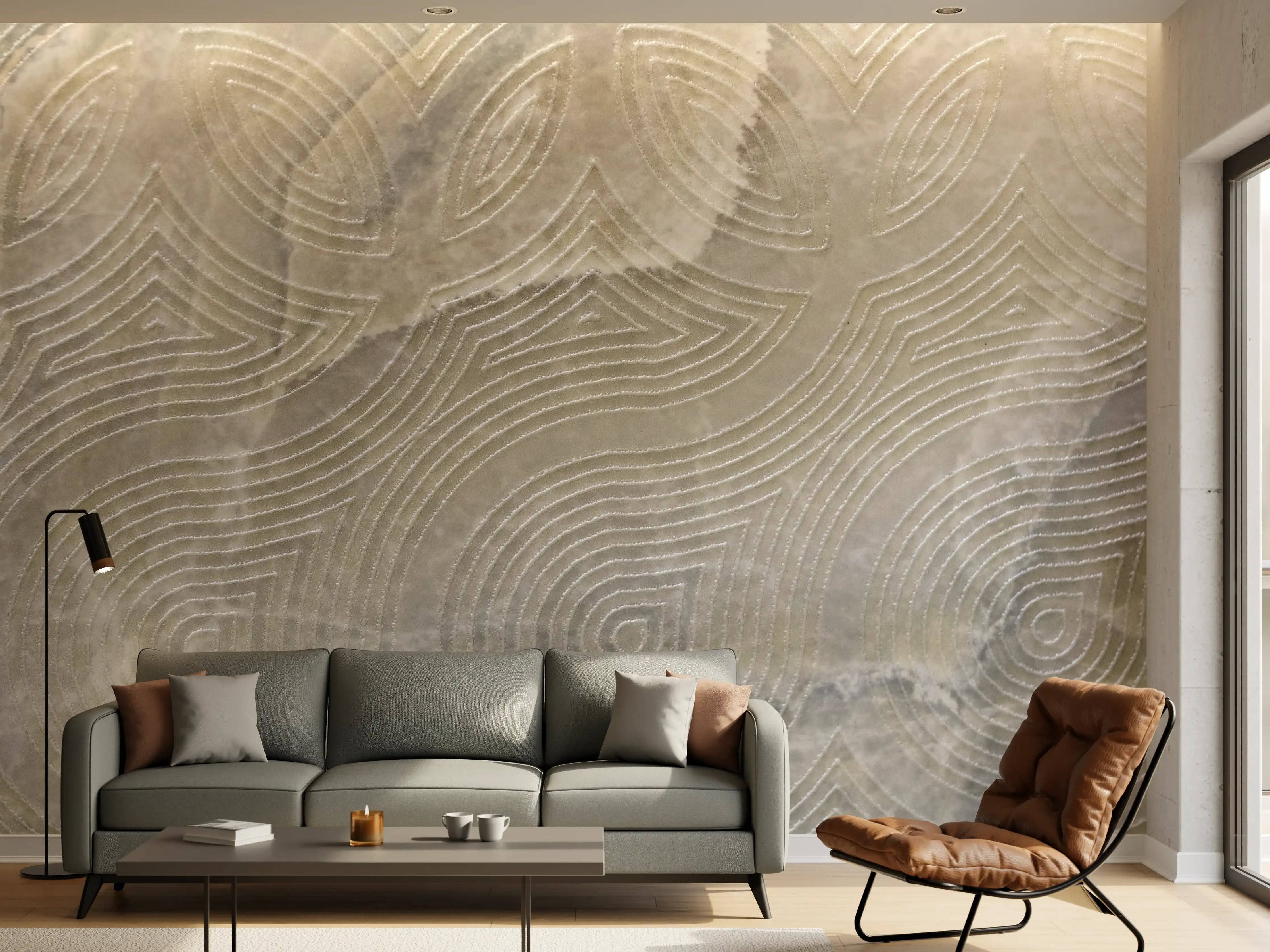Wandverkleidung Wohnzimmer - Natürliche Holzmuster Wanddekoration