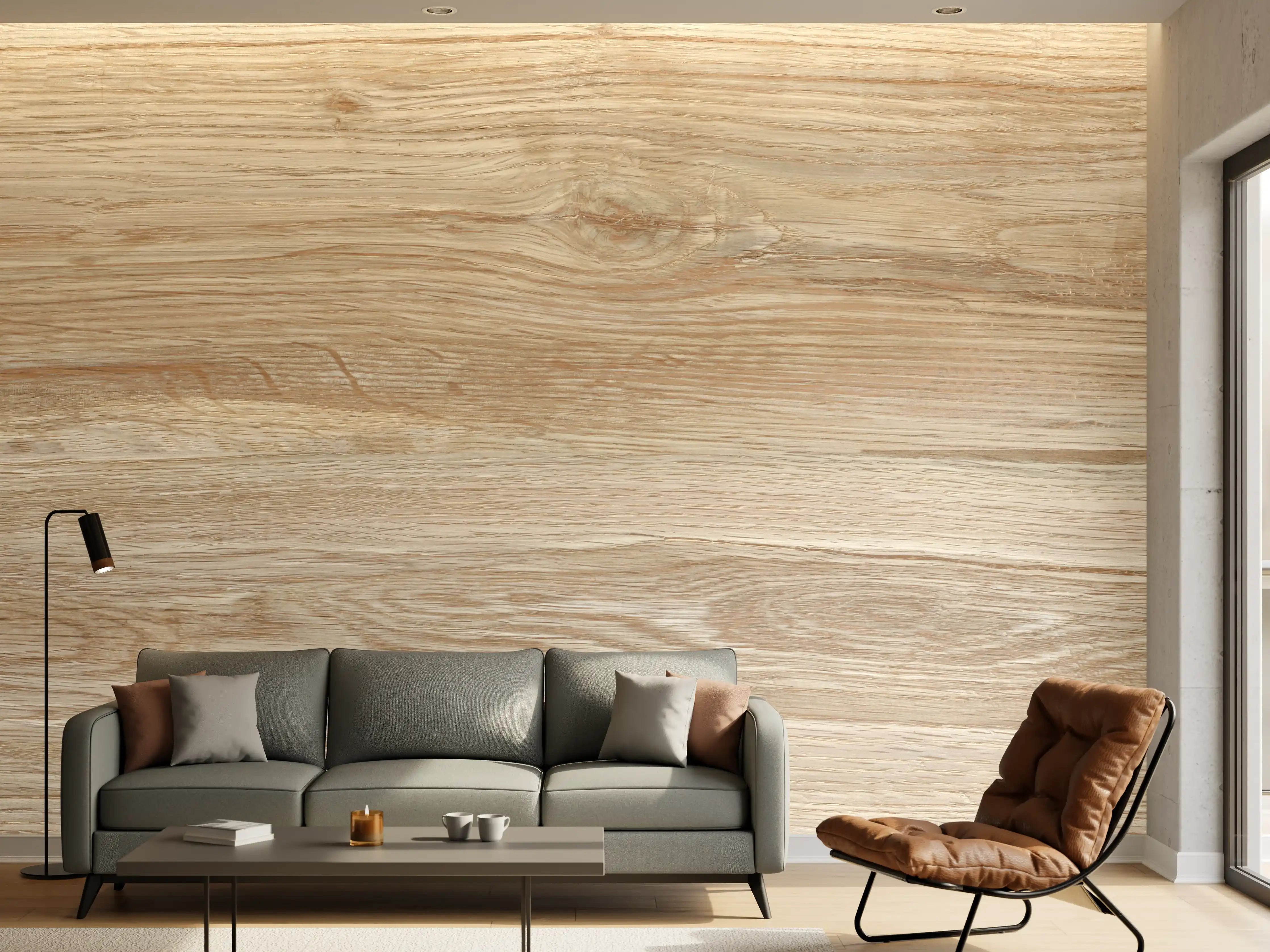 Wandverkleidung Wohnzimmer - Natürliche Holztextur Hintergrund