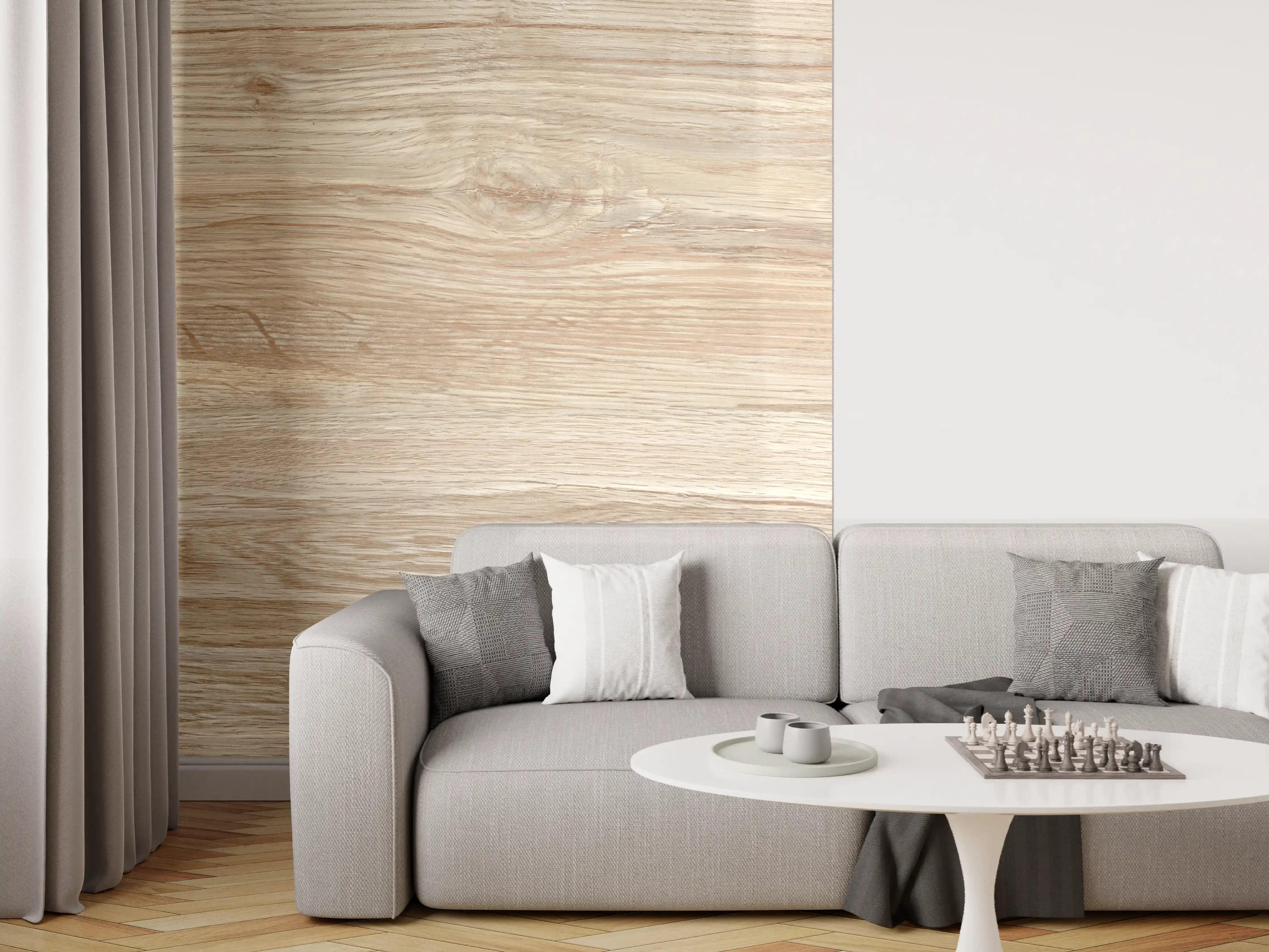 Wandverkleidung Wohnzimmer - Natürliche Holztextur Hintergrund