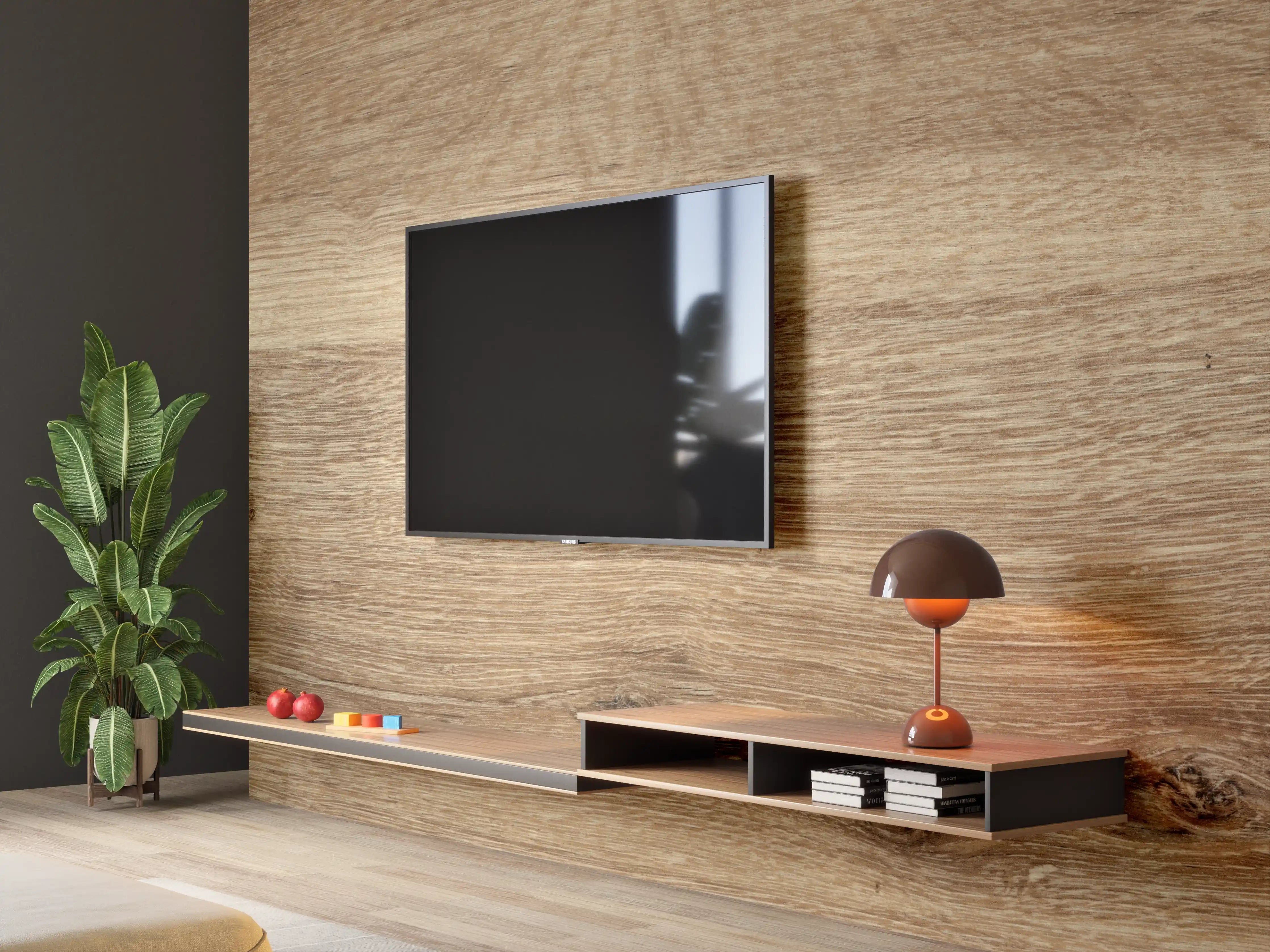 Wandverkleidung Wohnzimmer - Naturbraune Altholztextur 2