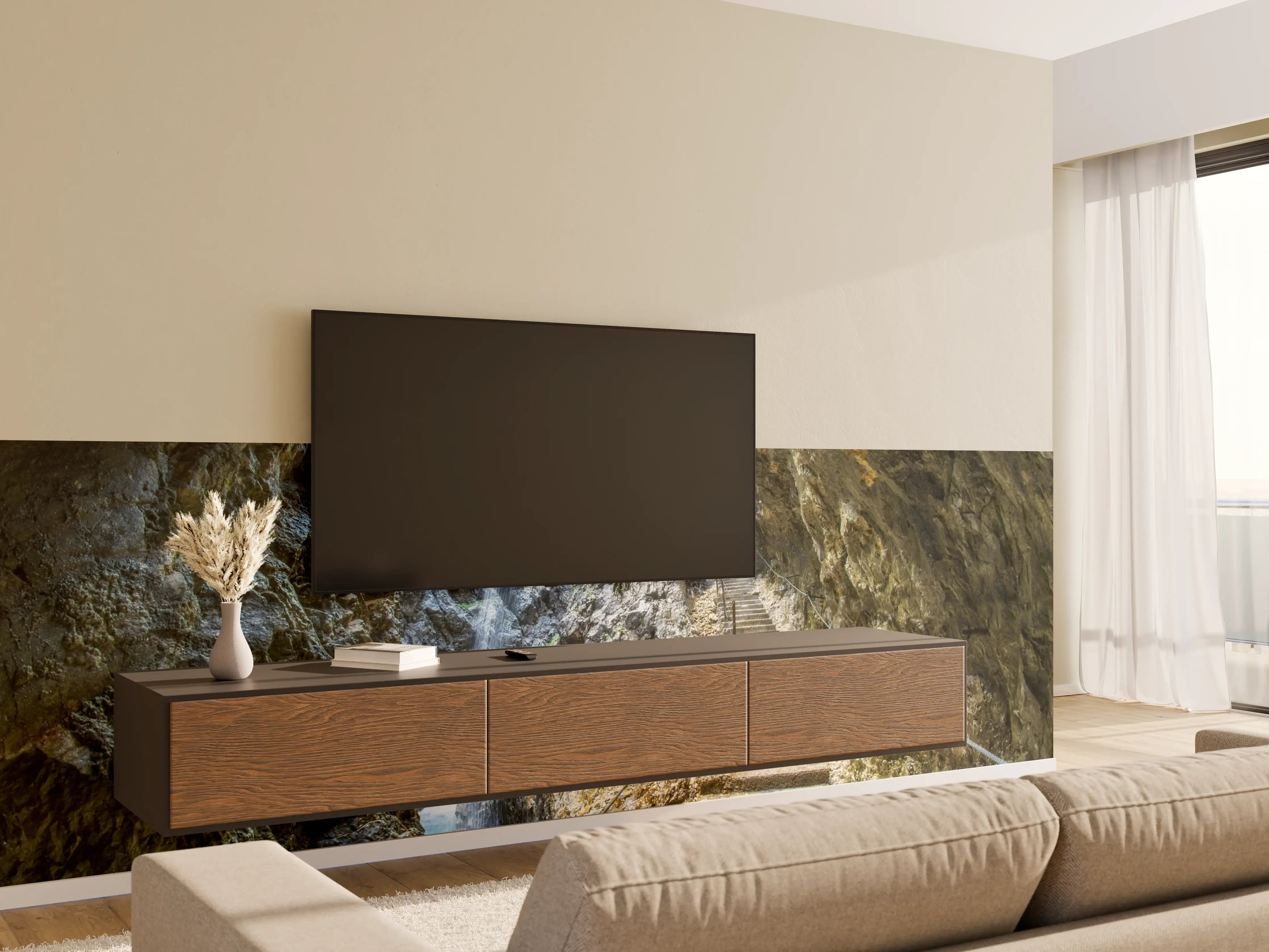 Wandverkleidung Wohnzimmer - Naturerkundung im geheimnisvollen Höhlental