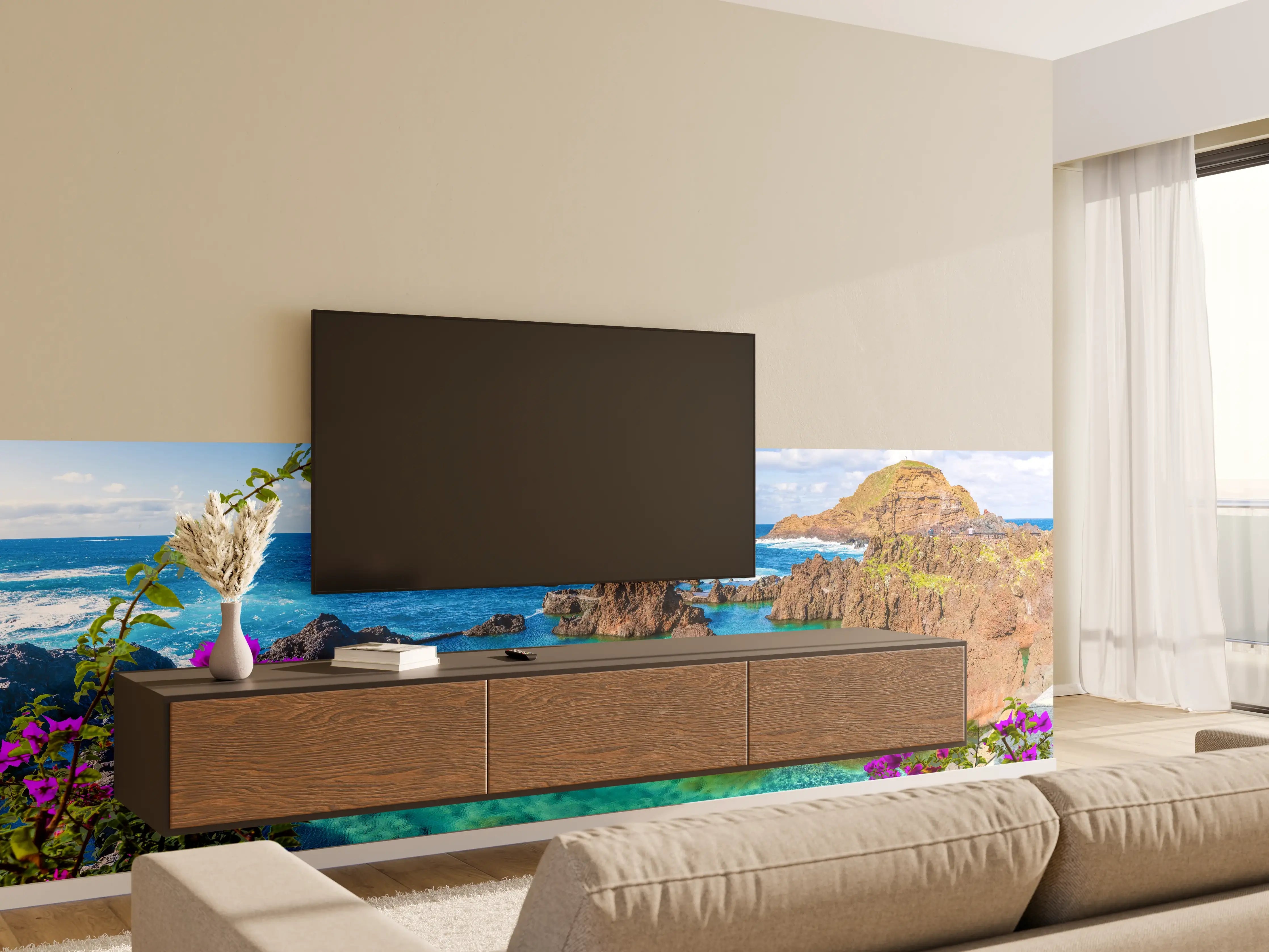 Wandverkleidung Wohnzimmer - Naturpool in Porto Moniz