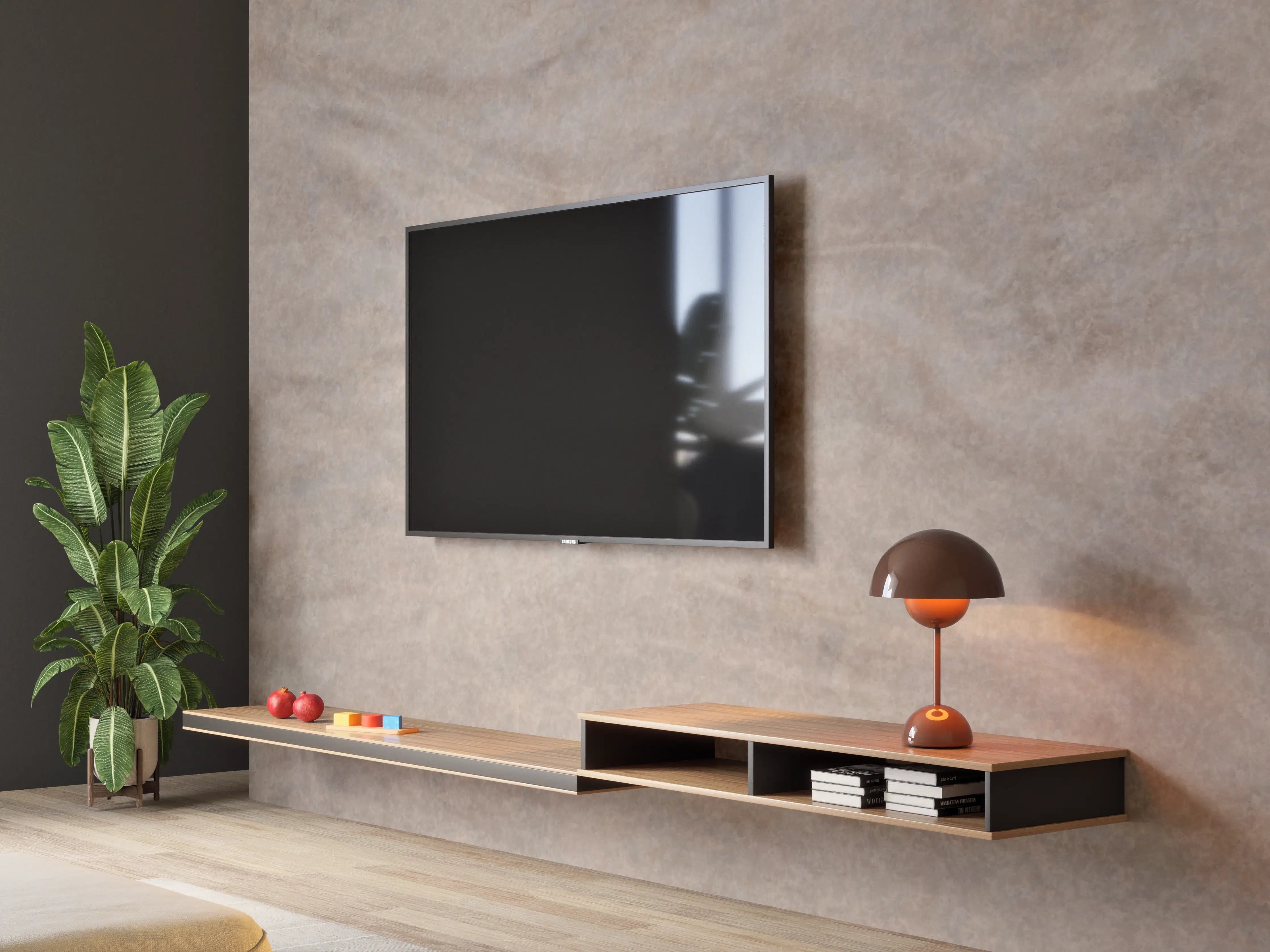 Wandverkleidung Wohnzimmer - Natursteinoptik in neutralen Tönen