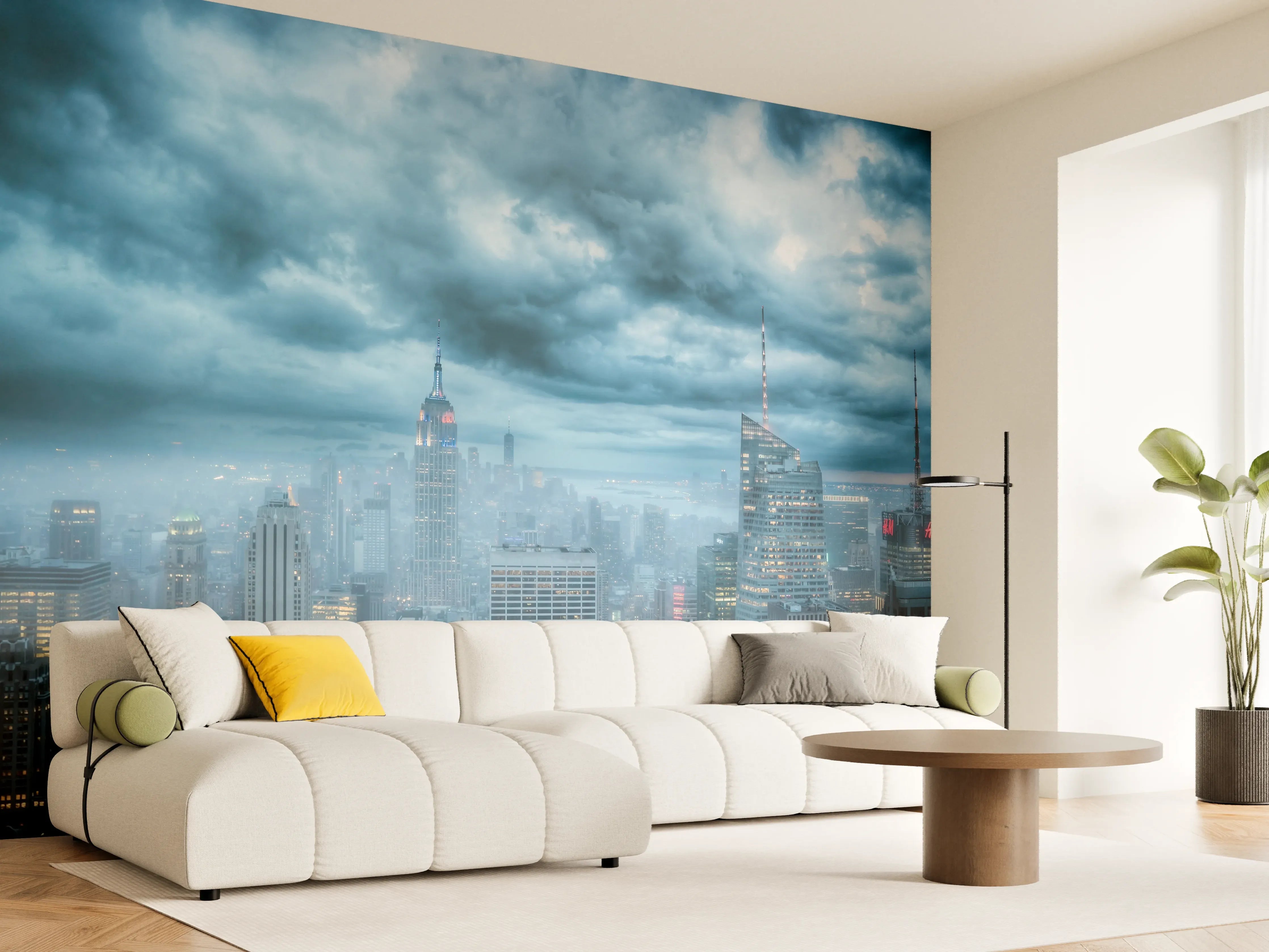 Wandverkleidung Wohnzimmer - New York Skyline