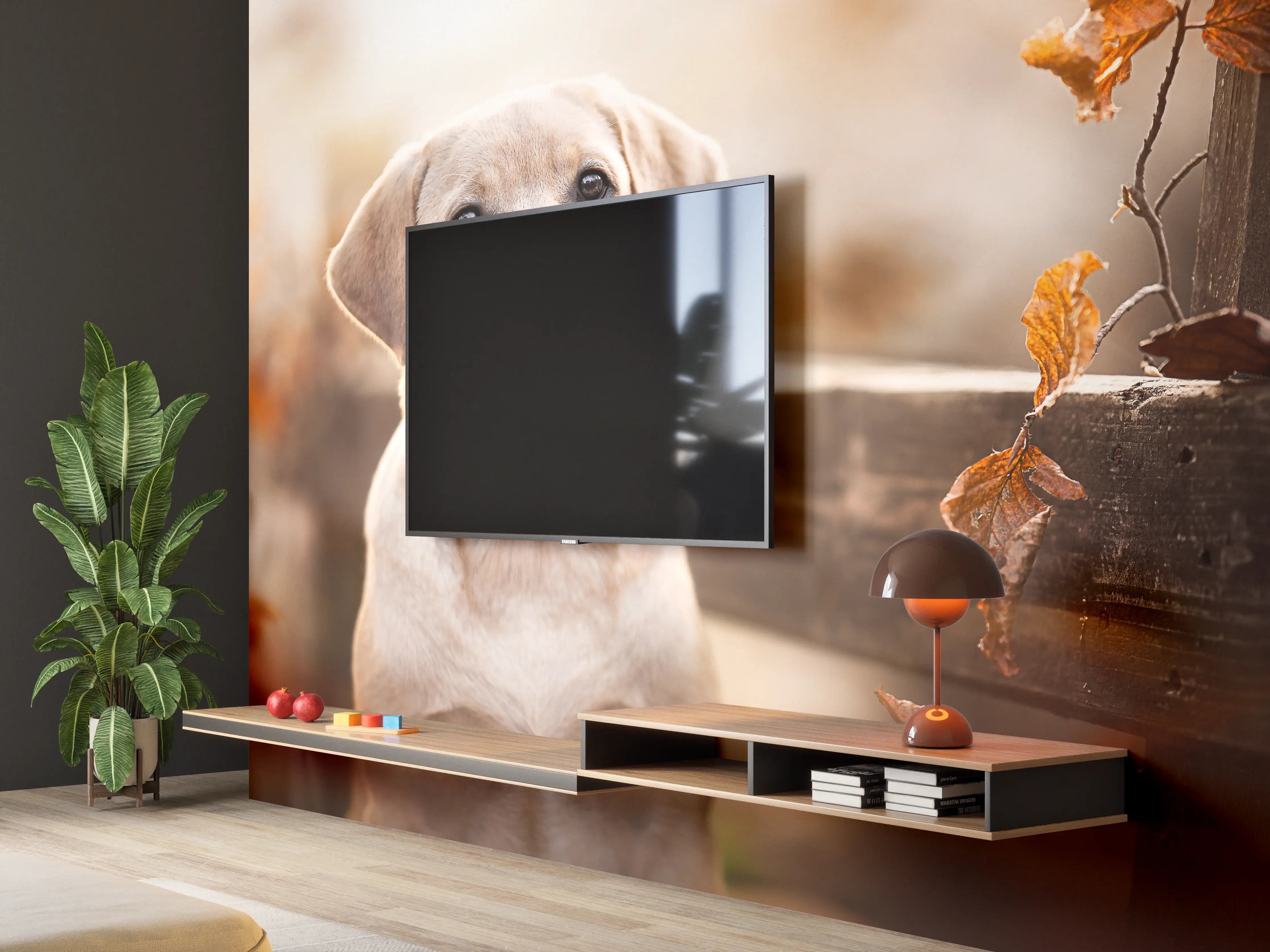 Wandverkleidung Wohnzimmer - Niedlicher Labrador Welpe