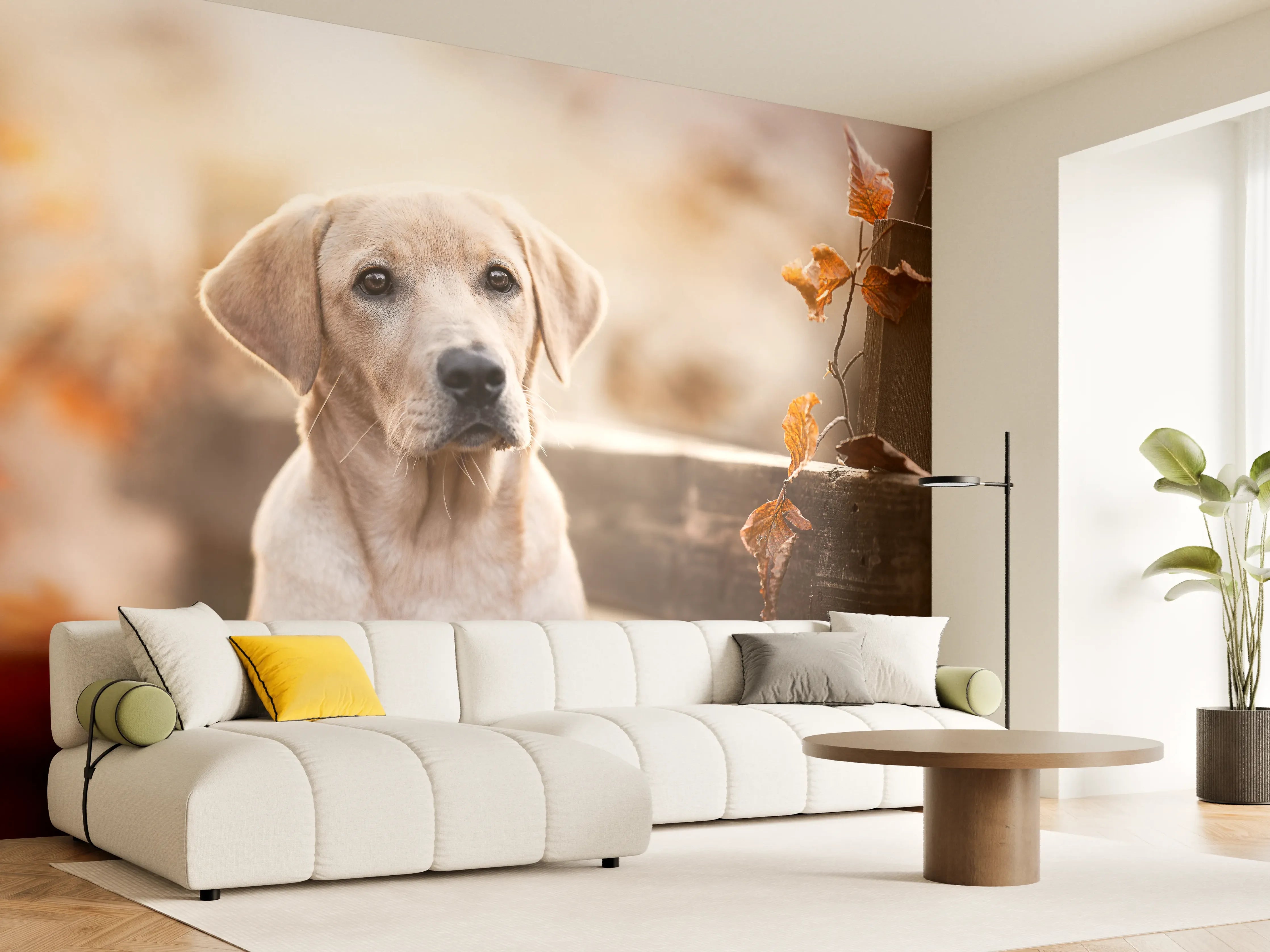 Wandverkleidung Wohnzimmer - Niedlicher Labrador Welpe