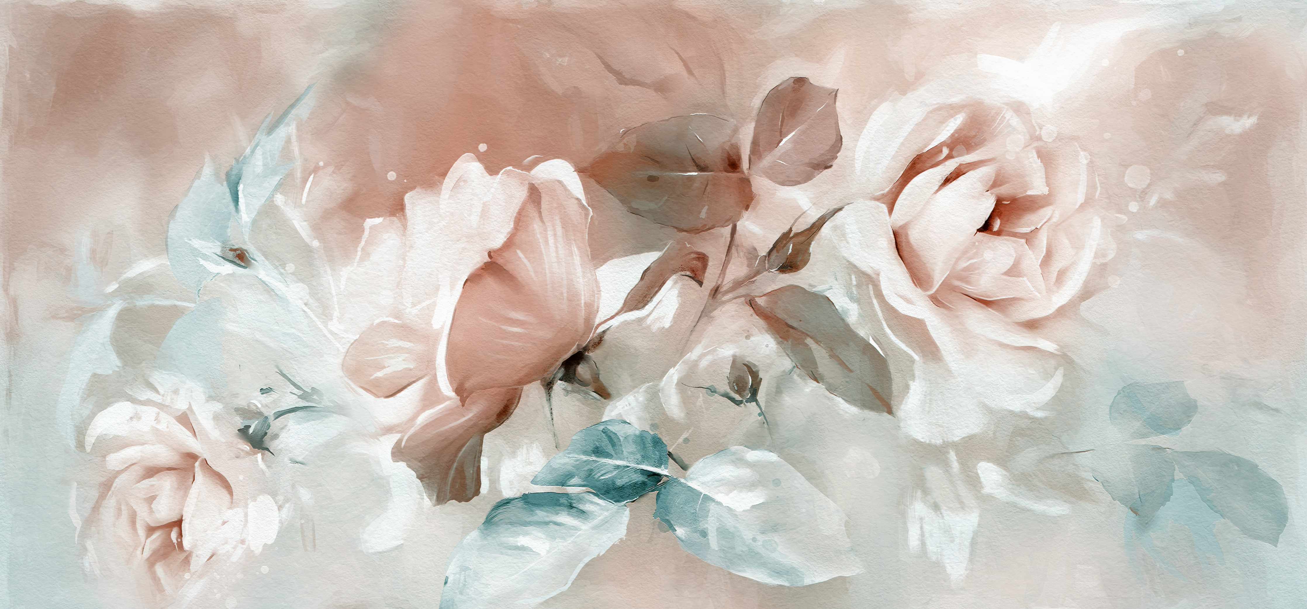 Wandverkleidung Wohnzimmer-Ölgemälde mit Rose