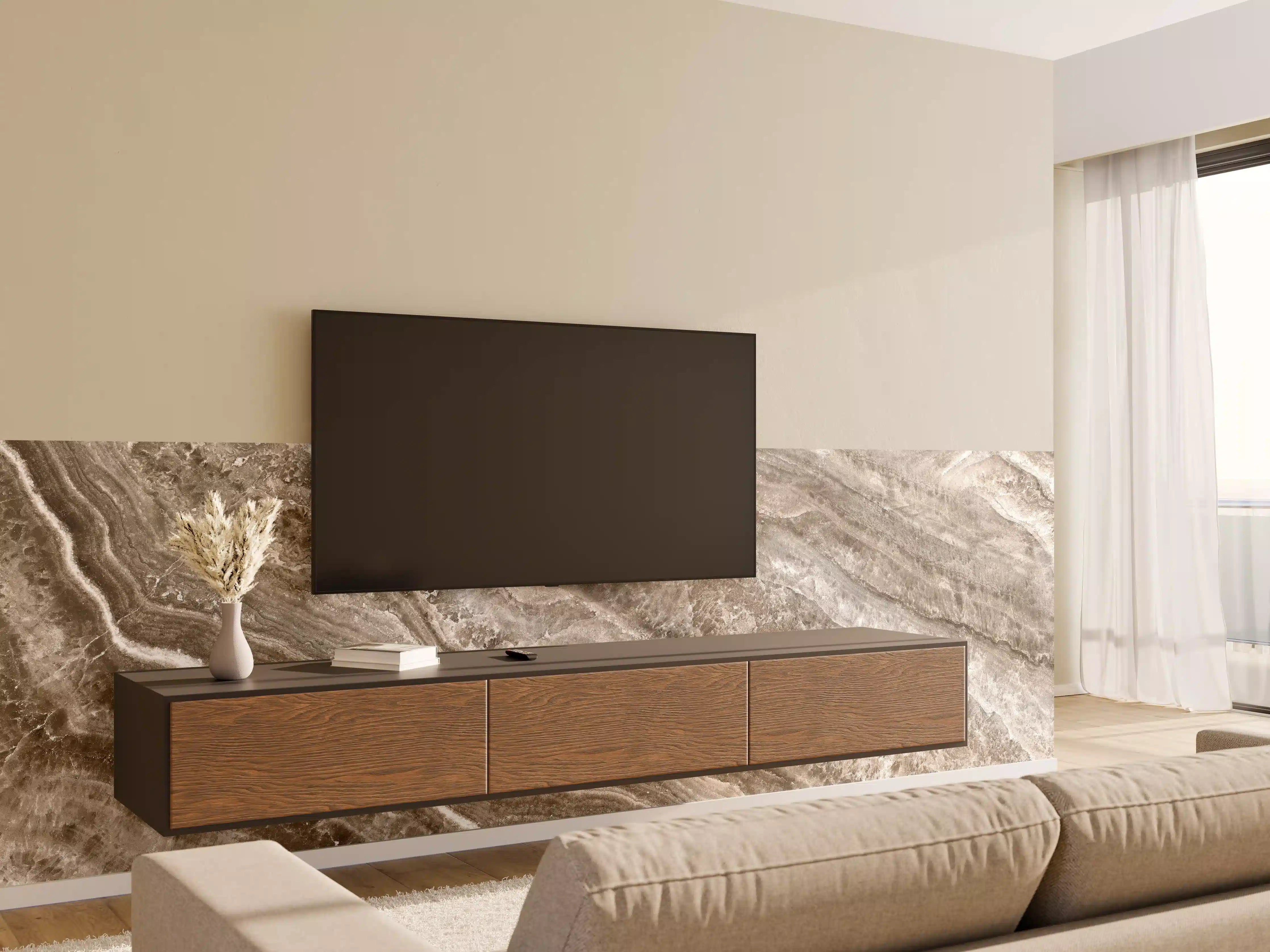 Wandverkleidung Wohnzimmer - Onyx Marmortextur