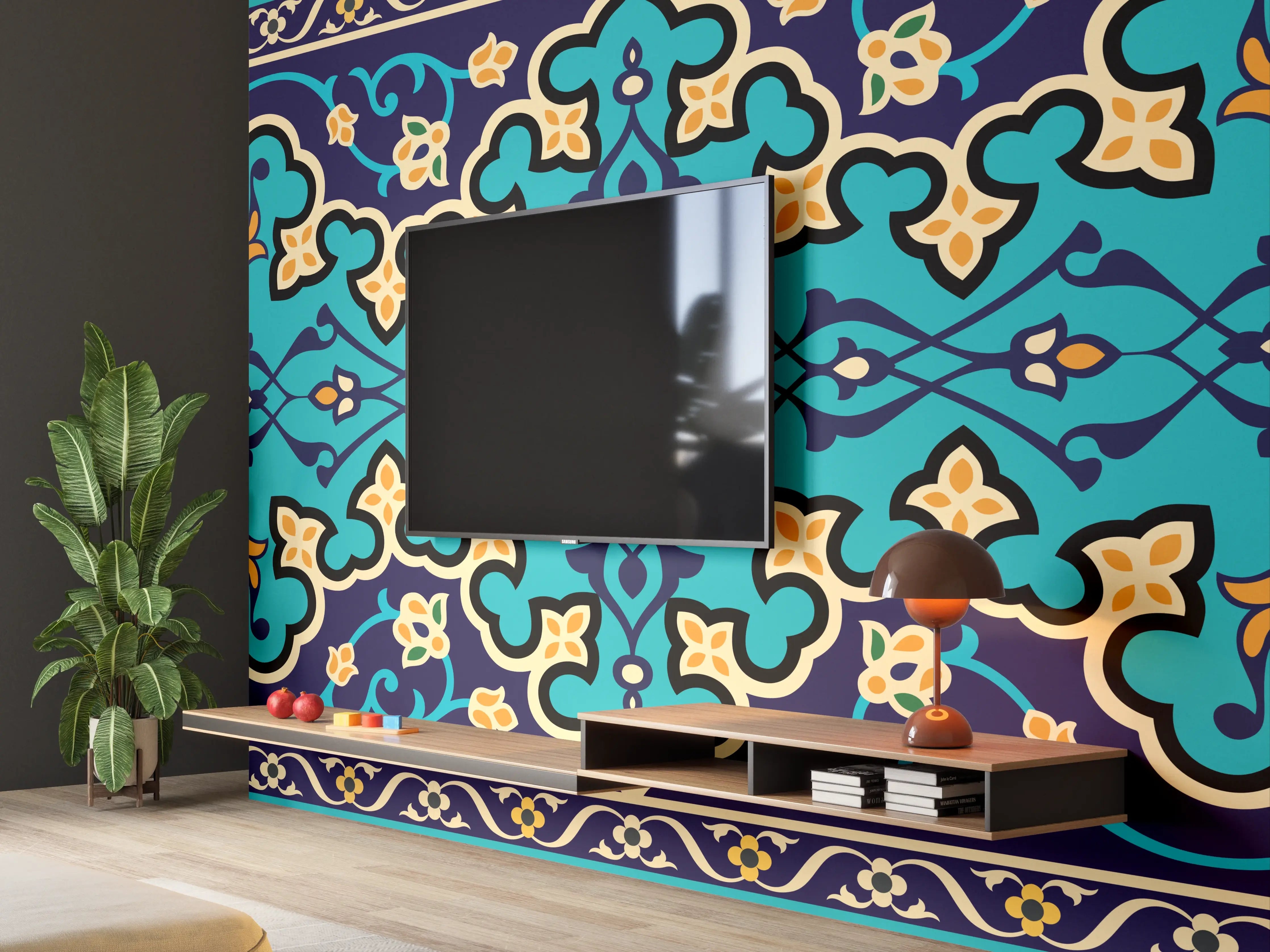 Wandverkleidung Wohnzimmer - Orientalische Fliesen 3