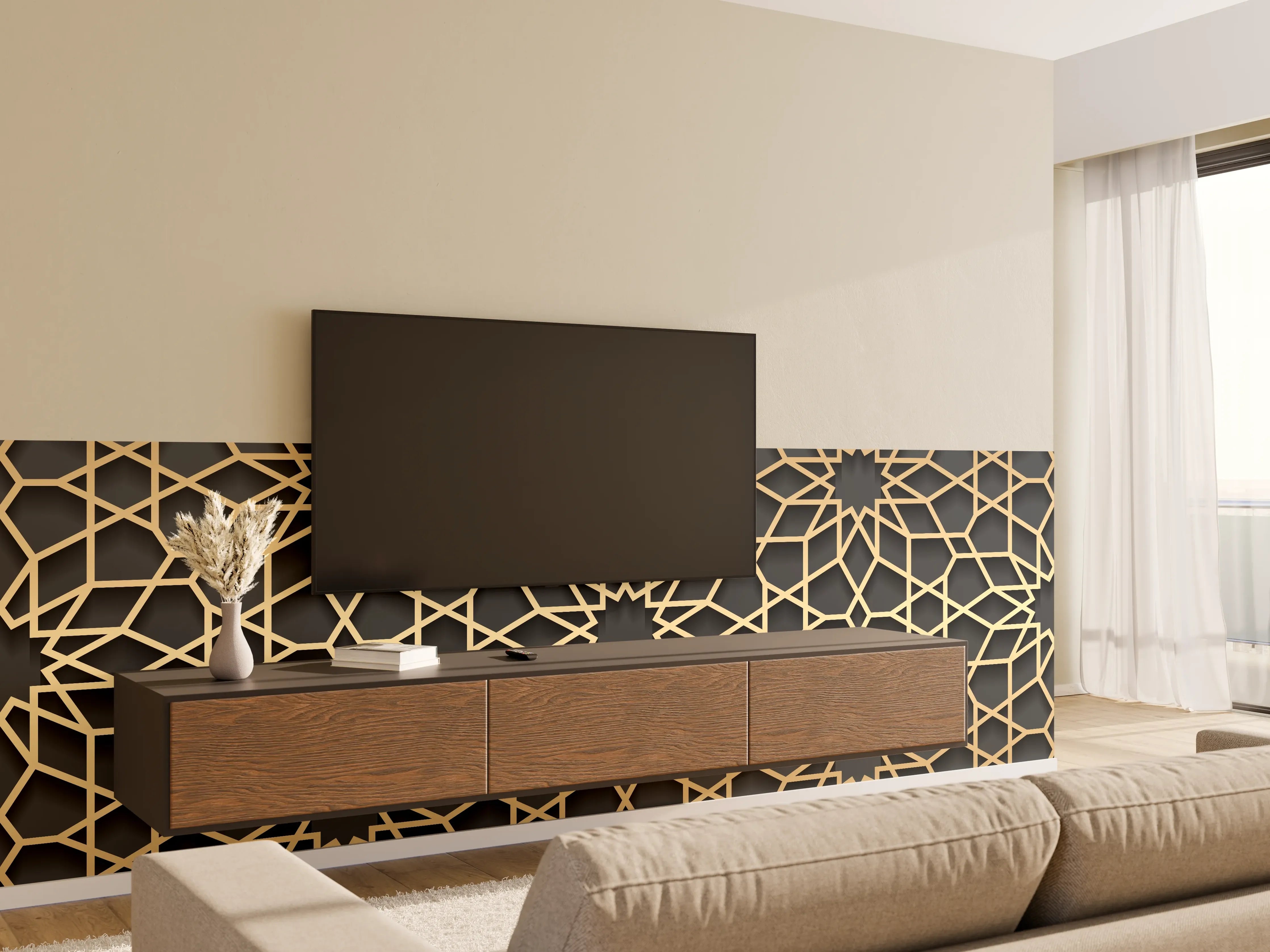 Wandverkleidung Wohnzimmer - Orientalische Muster