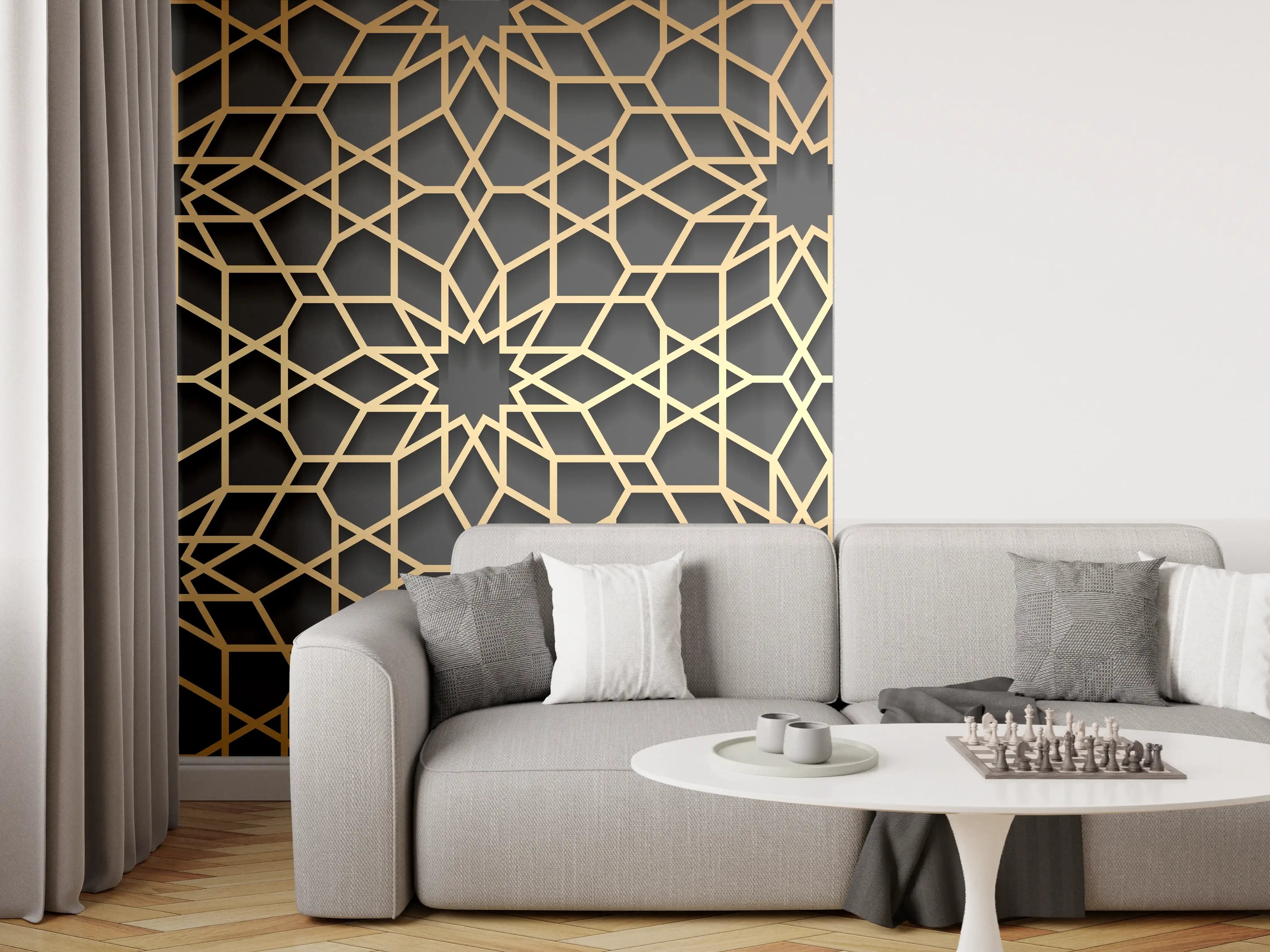 Wandverkleidung Wohnzimmer - Orientalische Muster