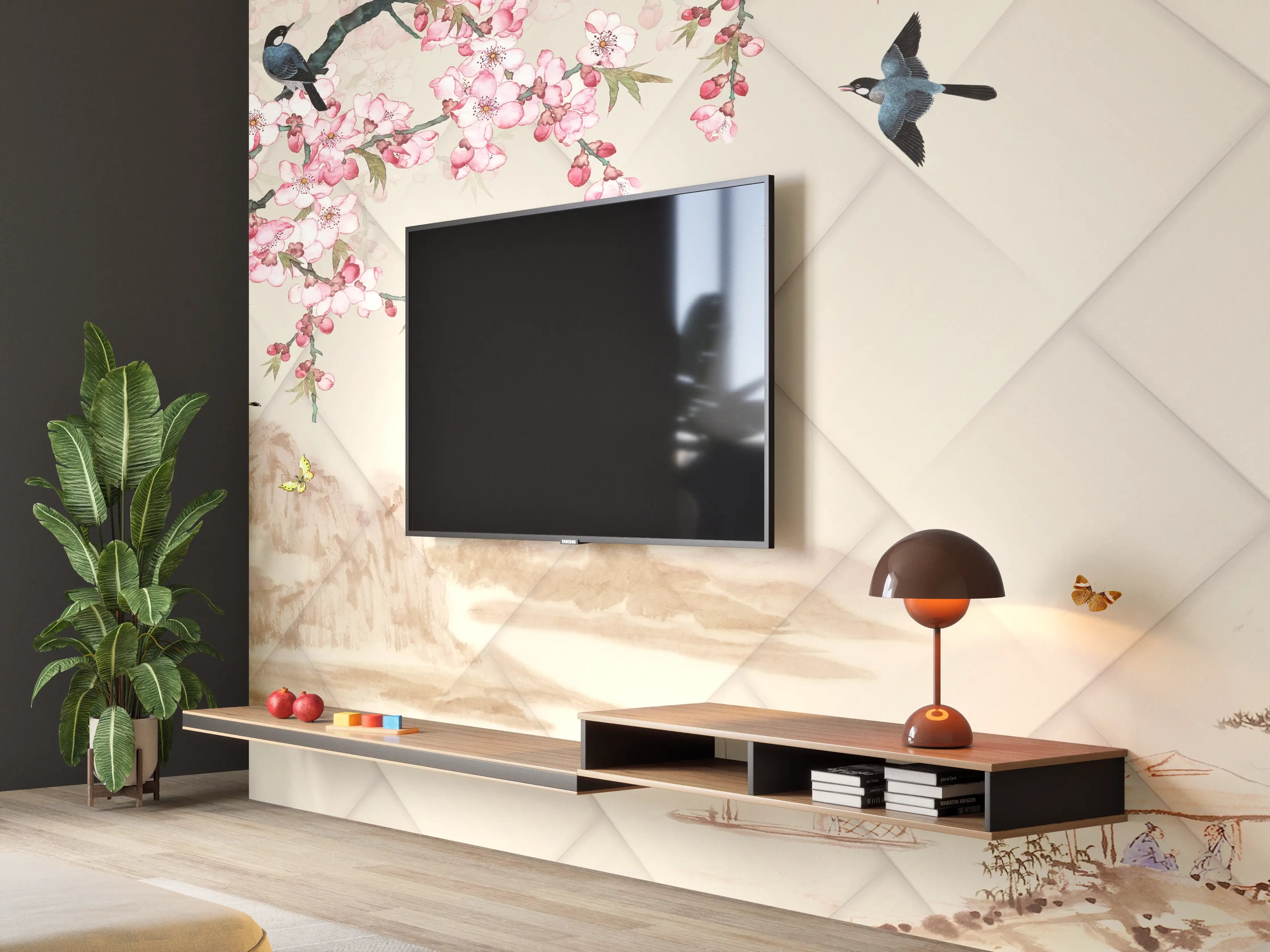 Wandverkleidung Wohnzimmer - Orientalisches Motiv - Frühling