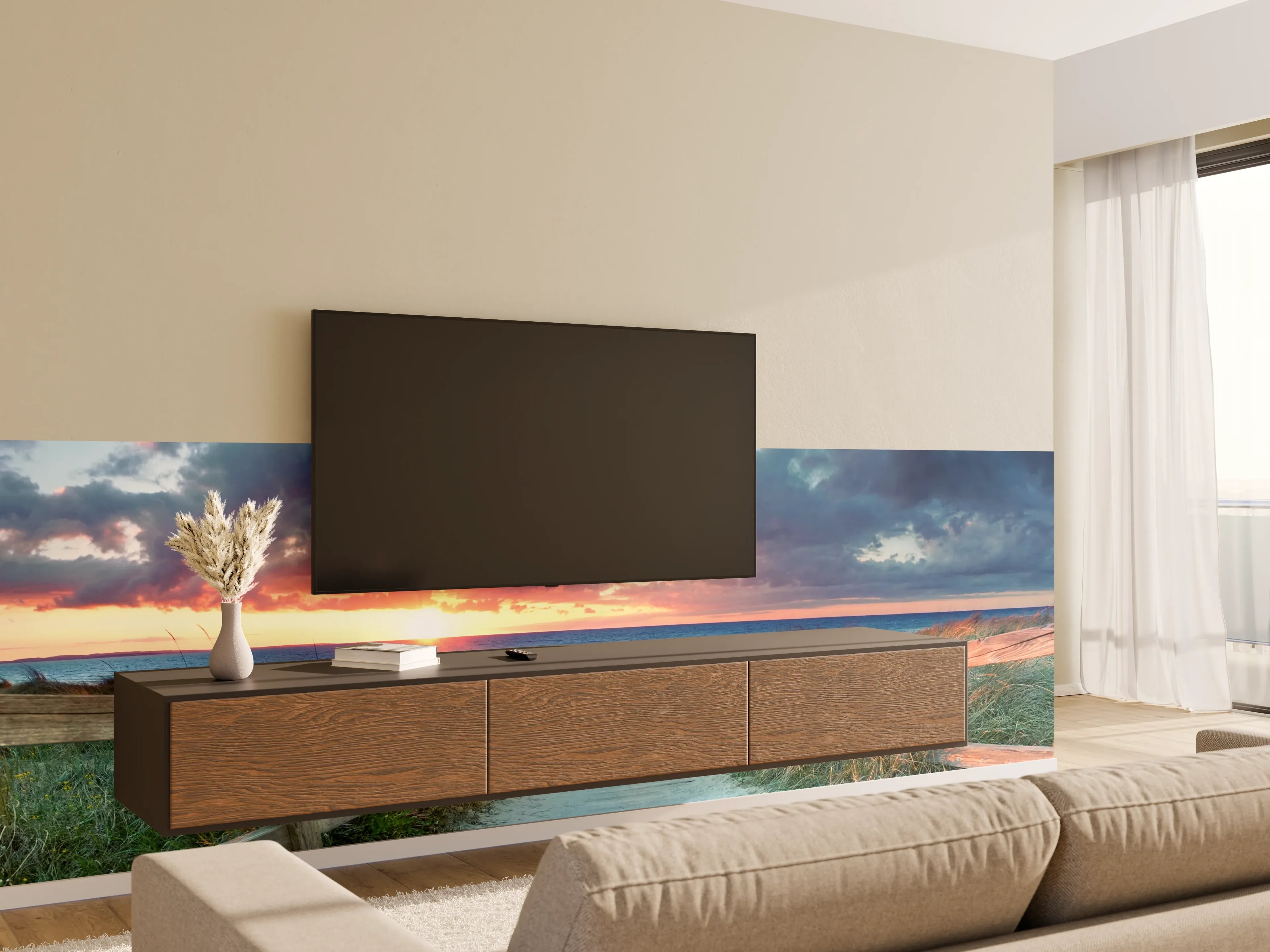 Wandverkleidung Wohnzimmer - Ostseepanorama