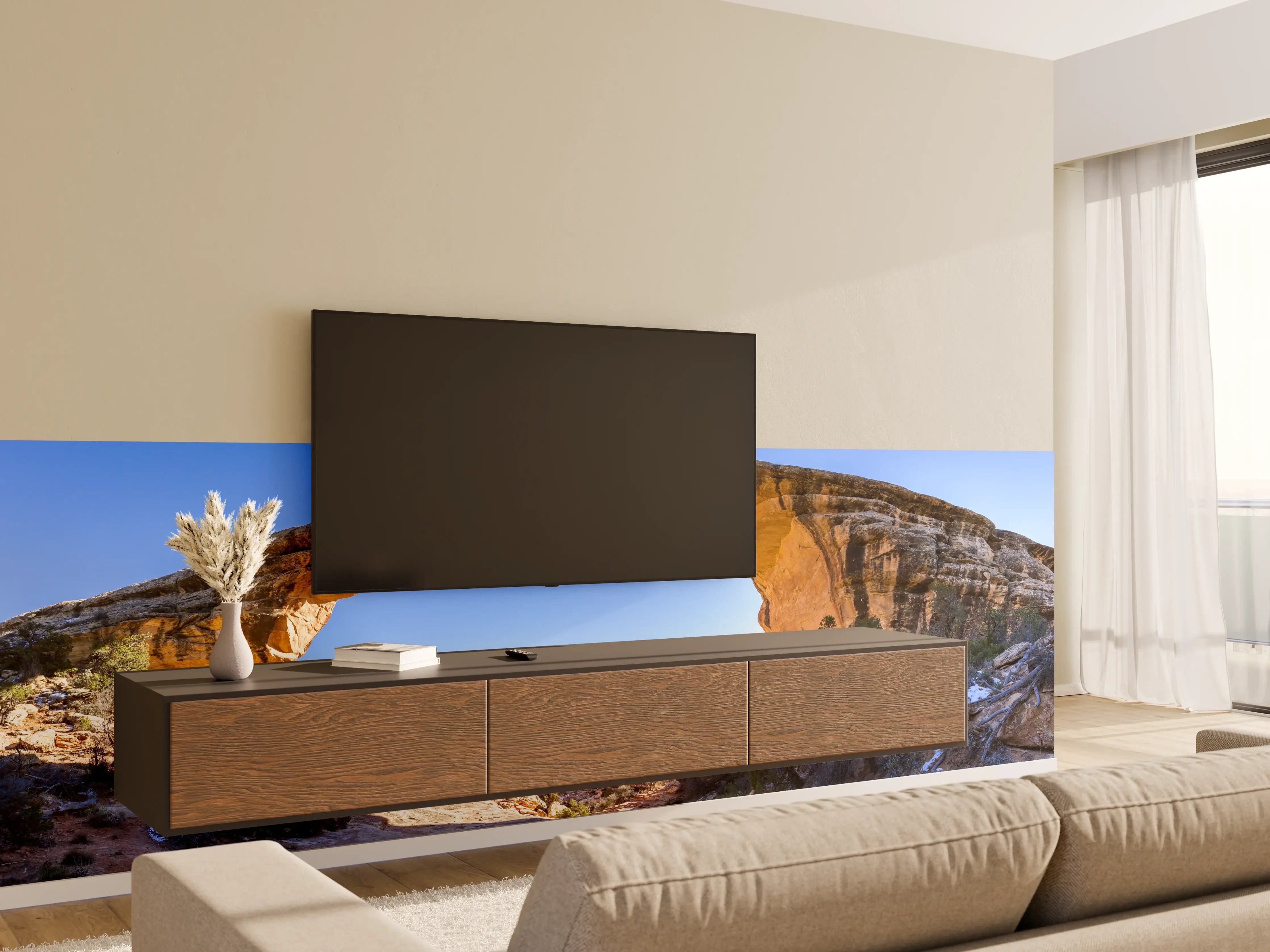 Wandverkleidung Wohnzimmer - Owachomo Naturbrücke Panorama