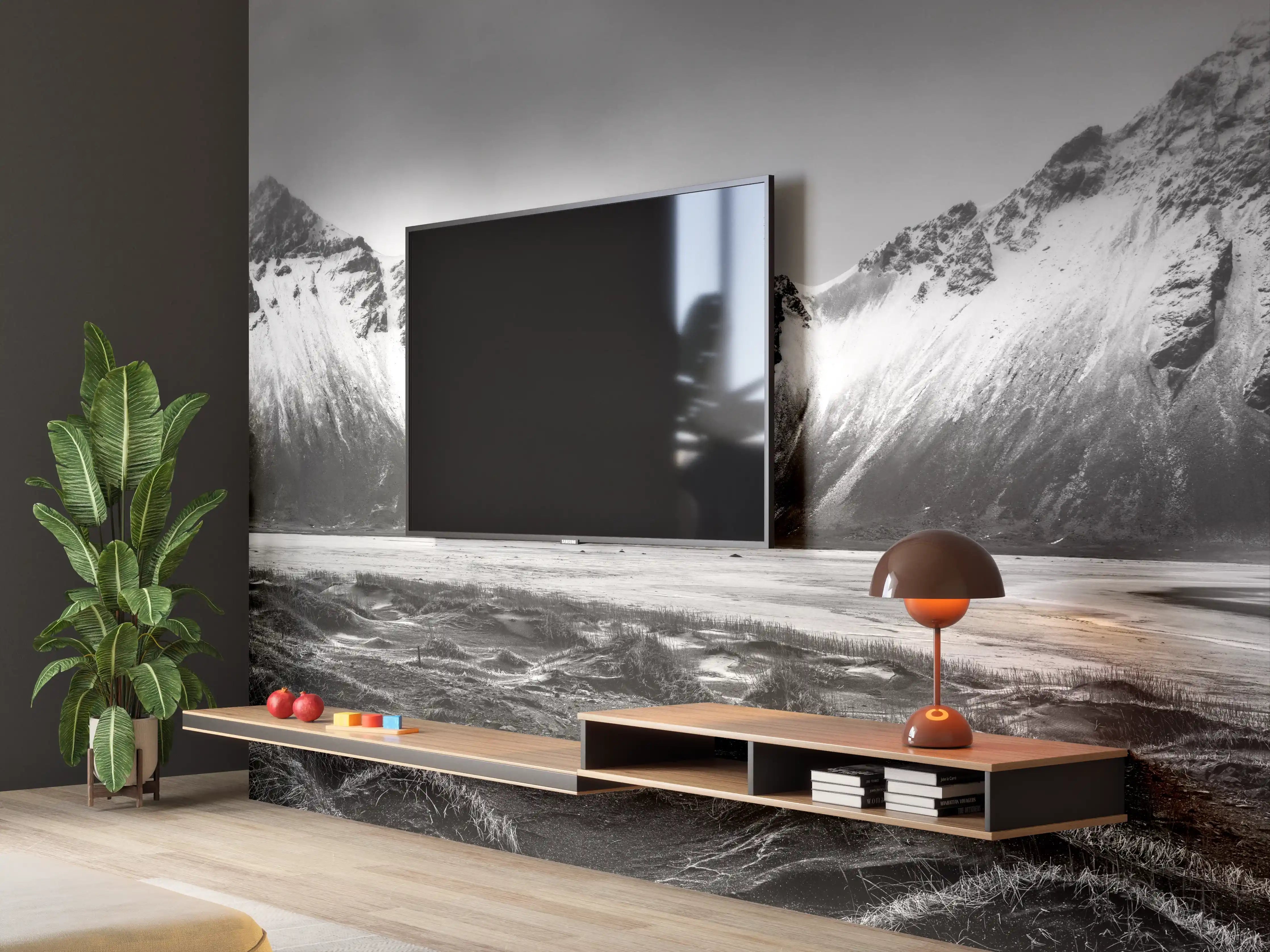 Wandverkleidung Wohnzimmer - Panorama - Bergkette Vestrahorn
