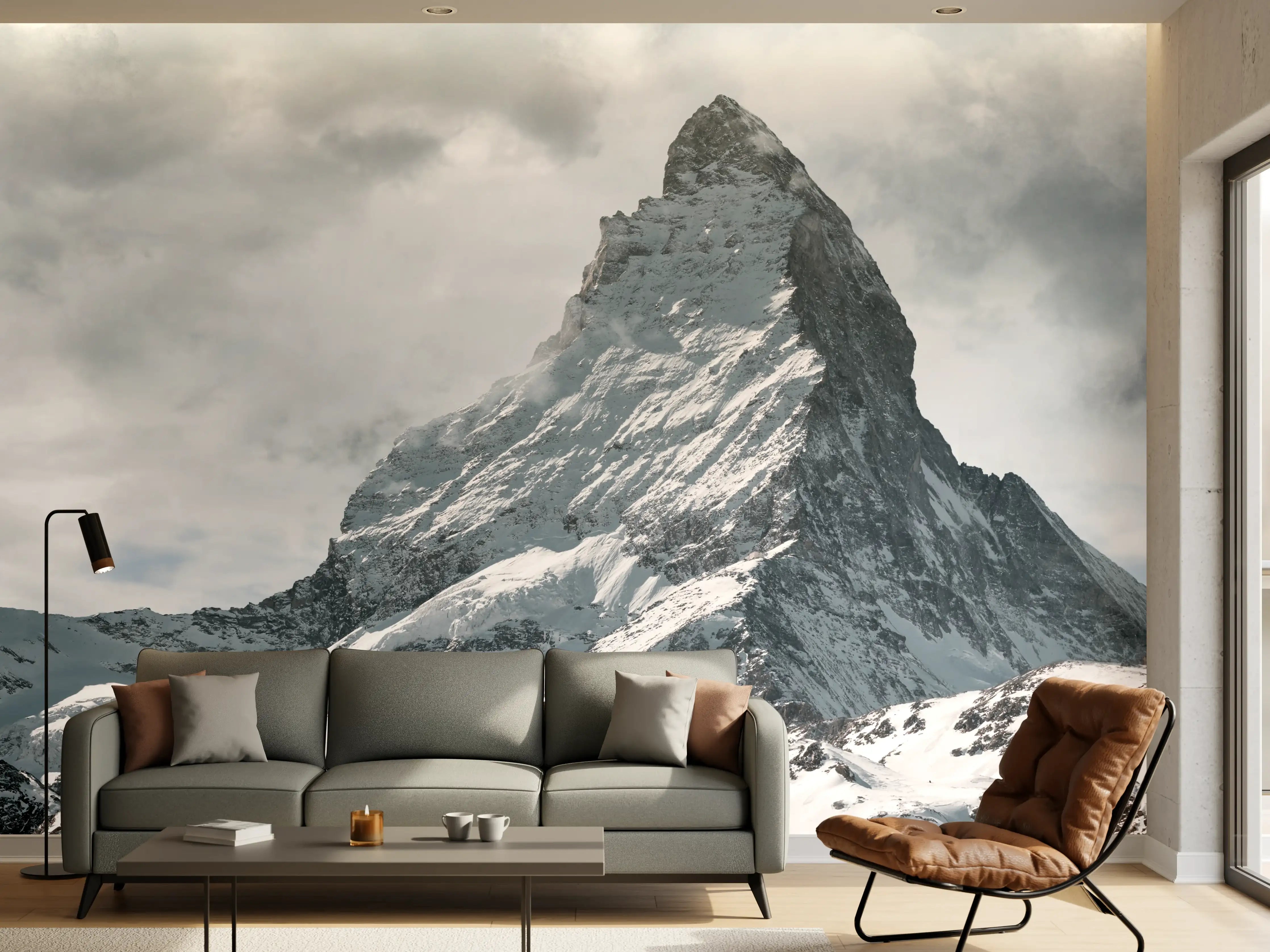 Wandverkleidung Wohnzimmer - Panorama - Majestätischer Matterhorn - Alpen