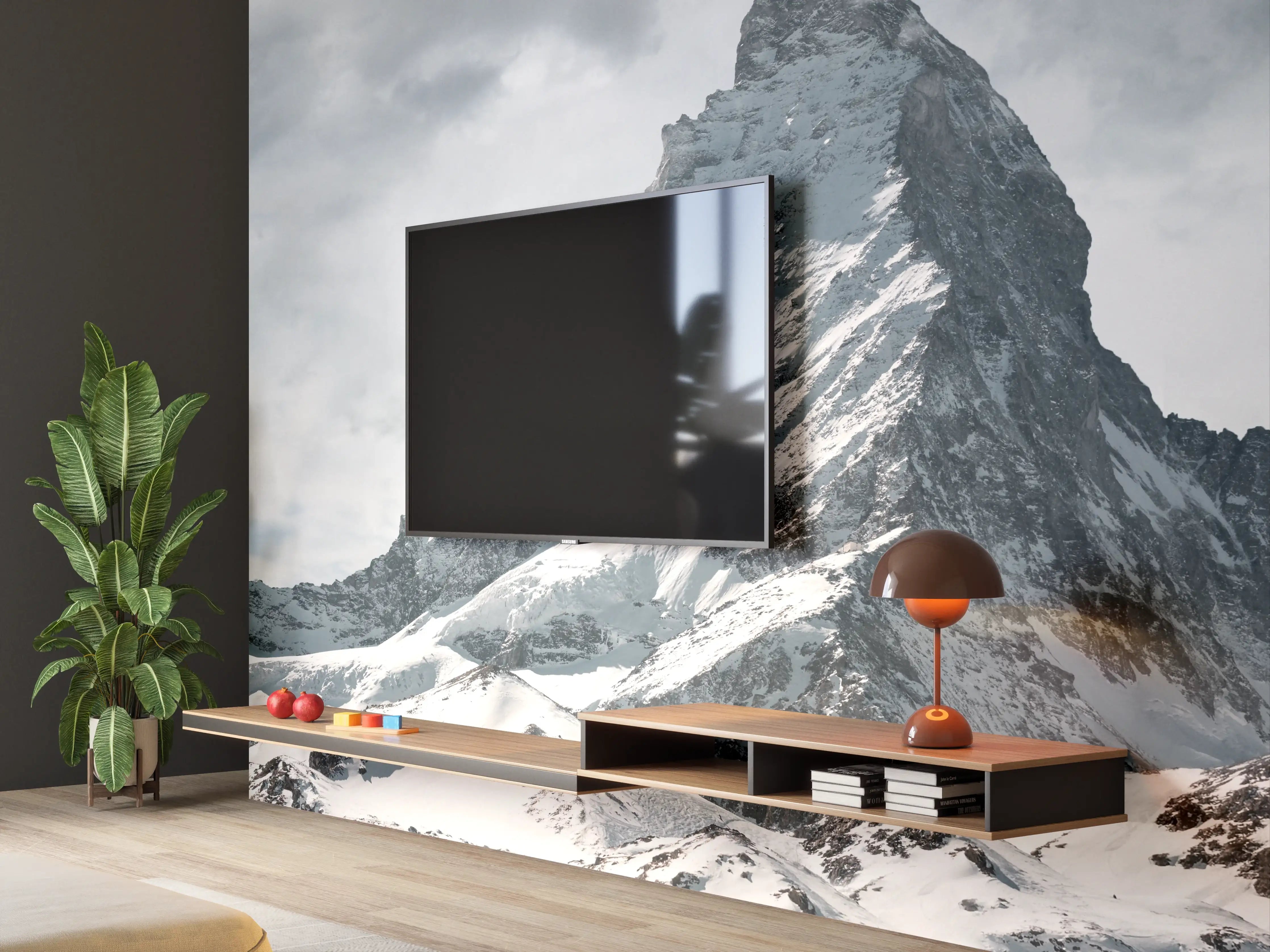 Wandverkleidung Wohnzimmer - Panorama - Majestätischer Matterhorn - Alpen