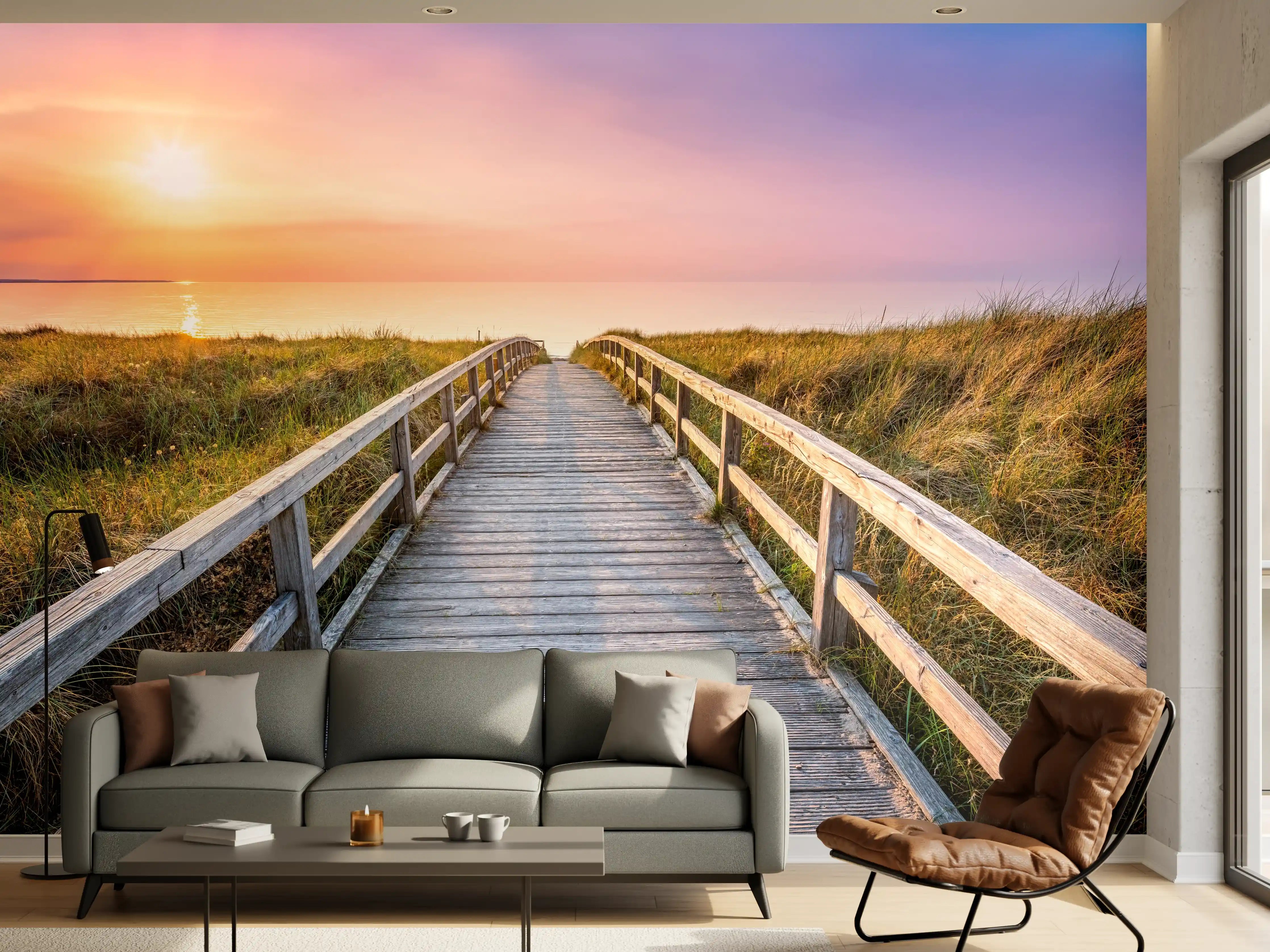 Wandverkleidung Wohnzimmer - Panorama - Wandern am Stand