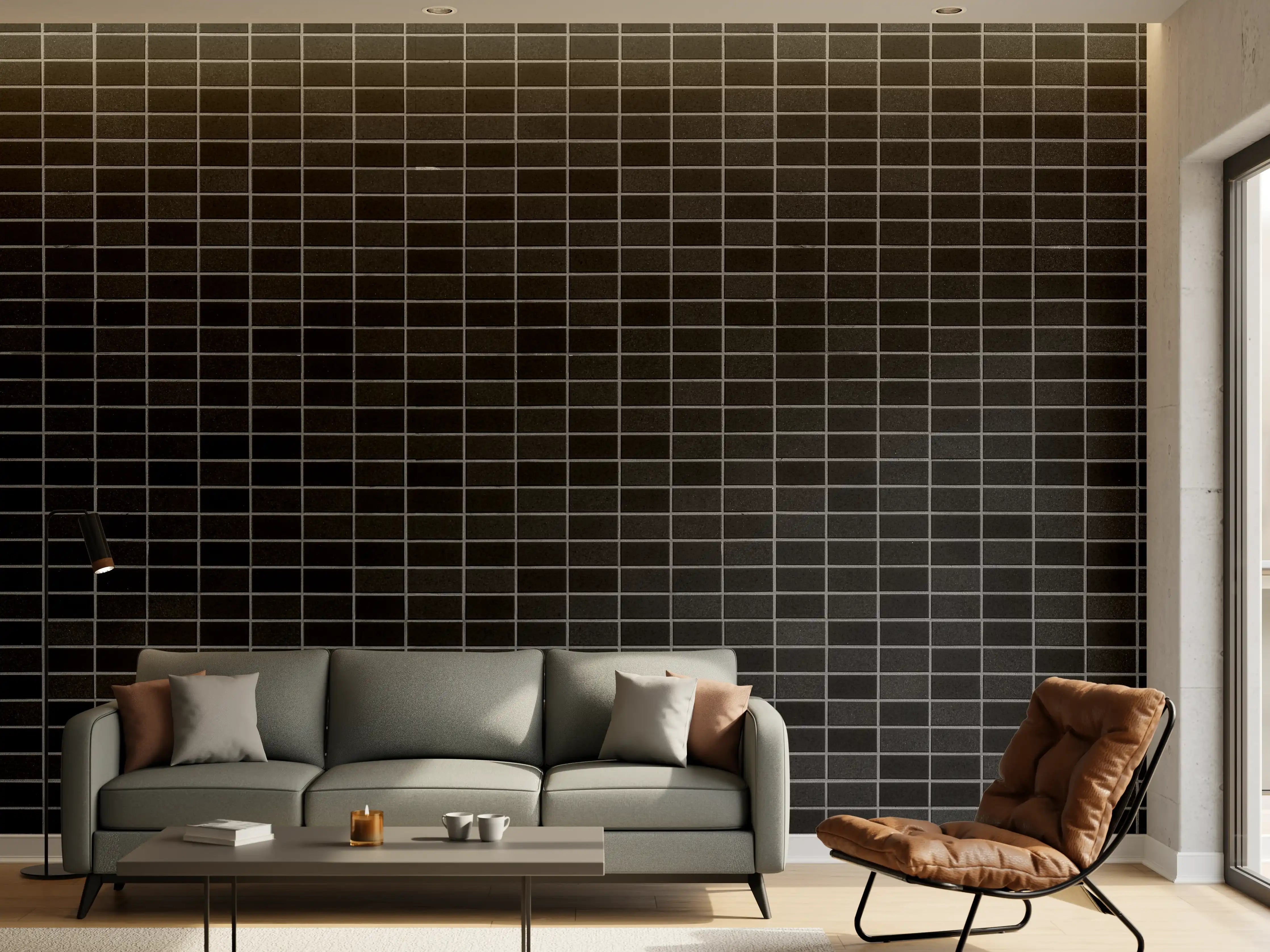 Wandverkleidung Wohnzimmer - Panorama von modernen Ziegelwand