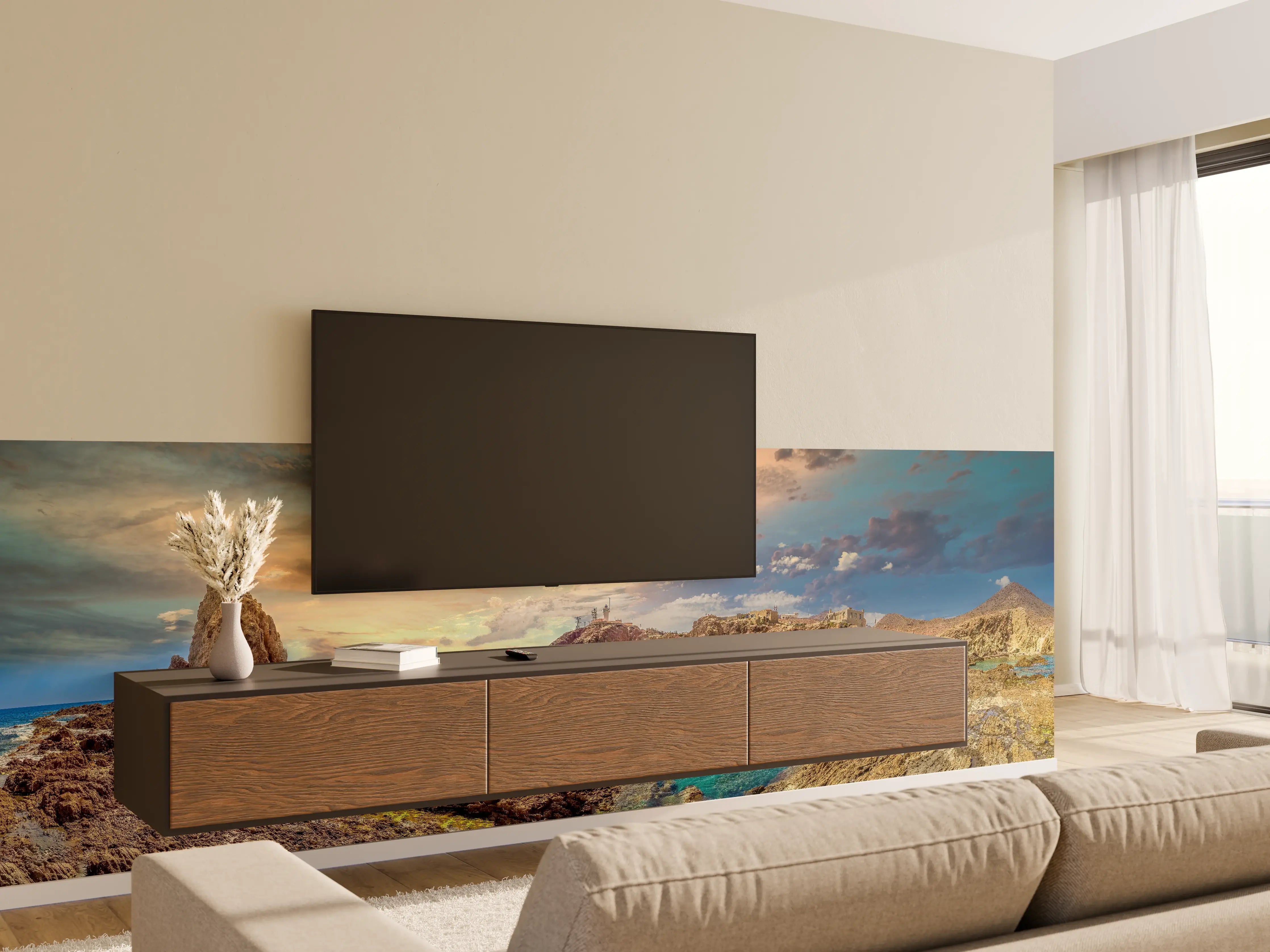 Wandverkleidung Wohnzimmer - Panoramablick - Arrecife de las Sirenas