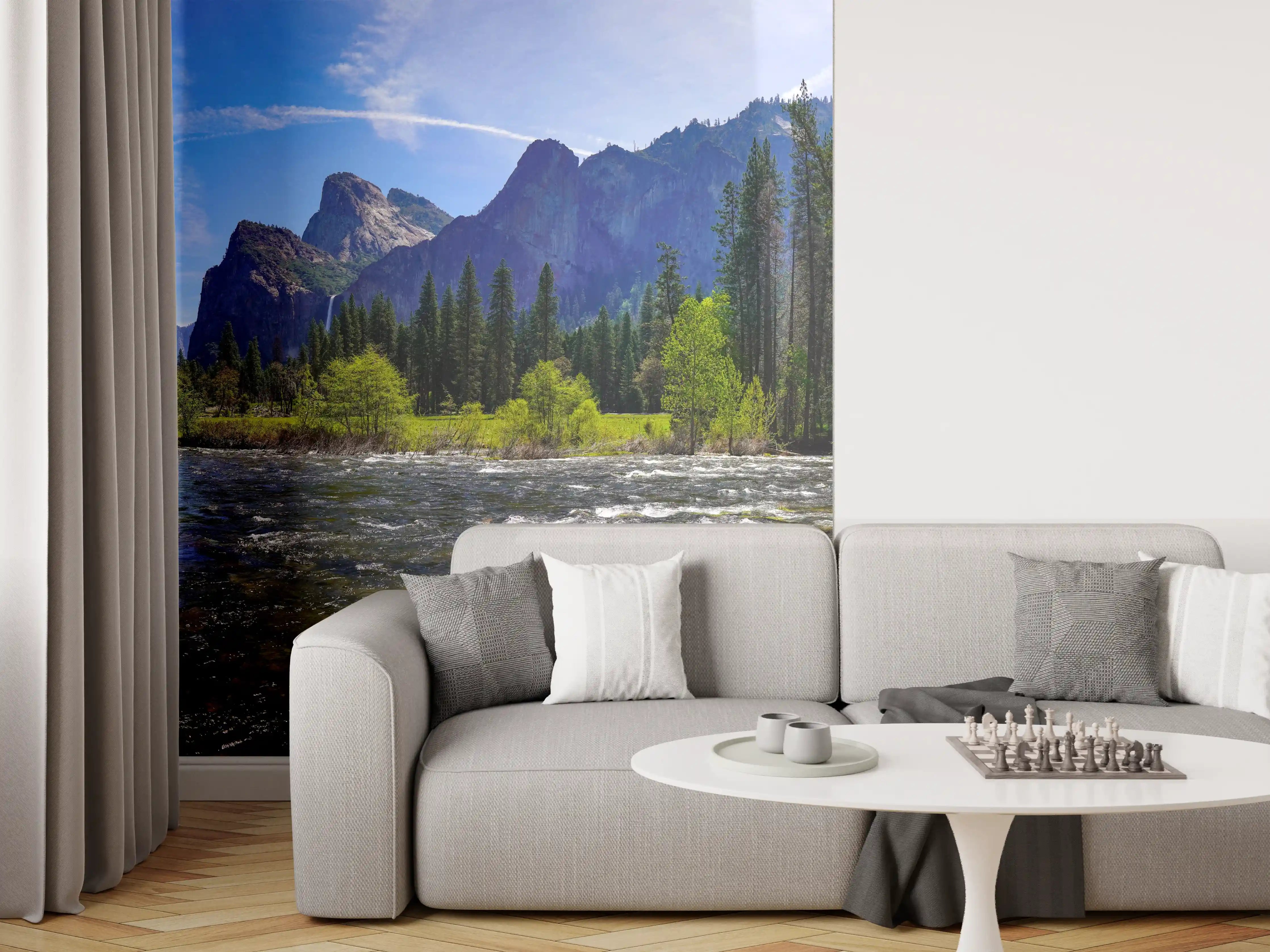 Wandverkleidung Wohnzimmer - Panoramablick im Yosemite-Nationalpark