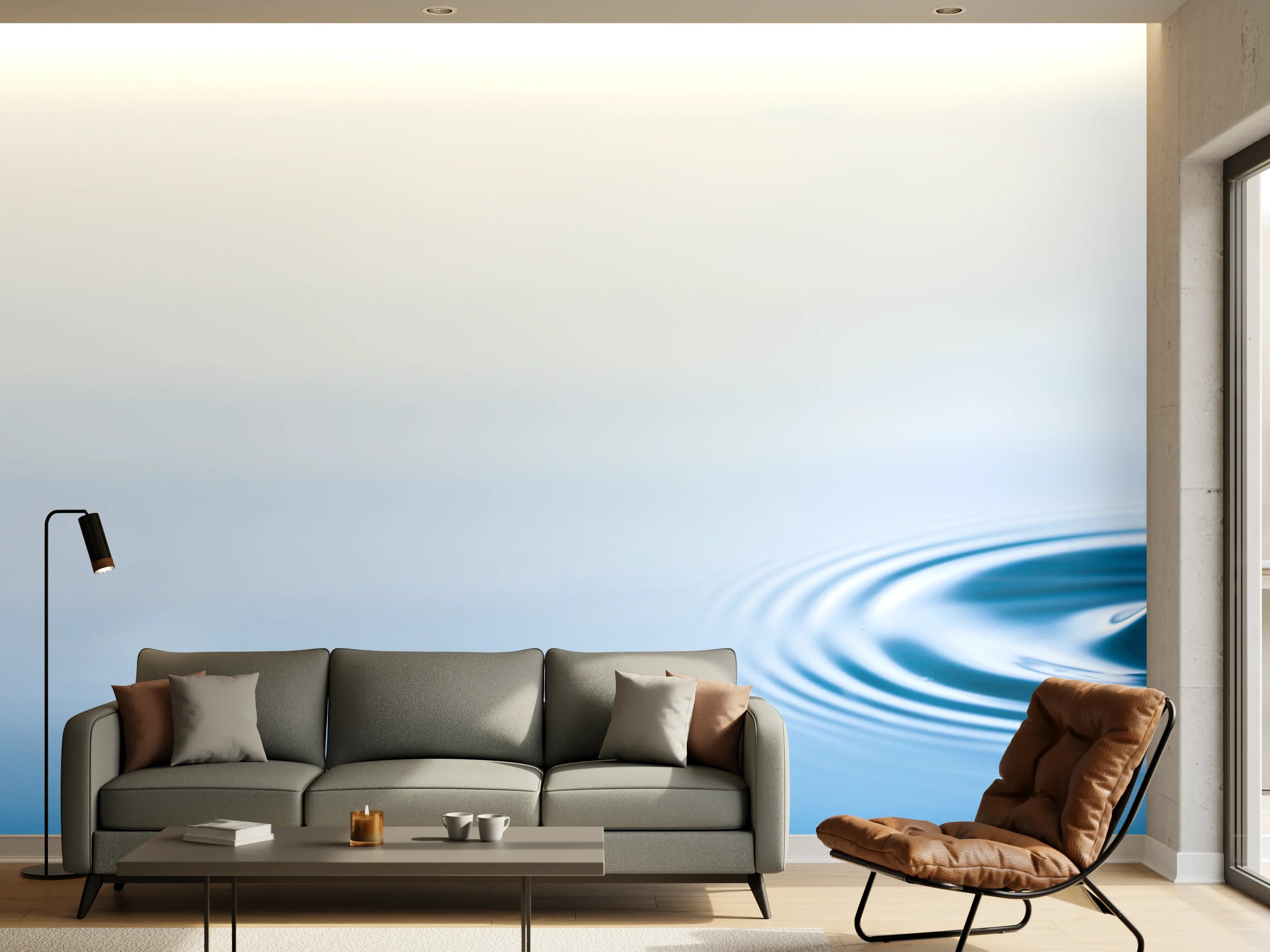 Wandverkleidung Wohnzimmer - Plätschern der fallenden Wassertropfen