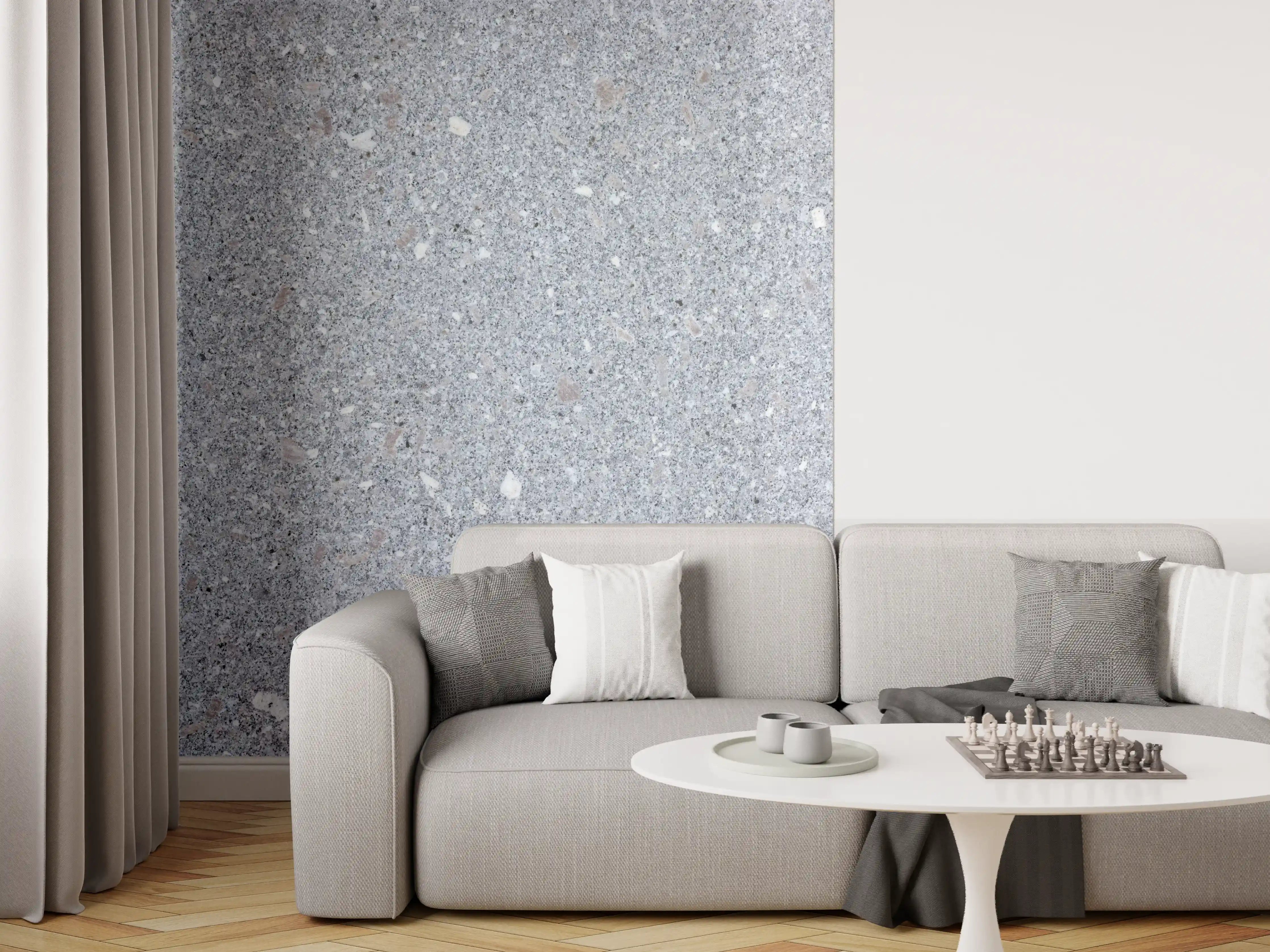 Wandverkleidung Wohnzimmer - Polierter Naturgranit