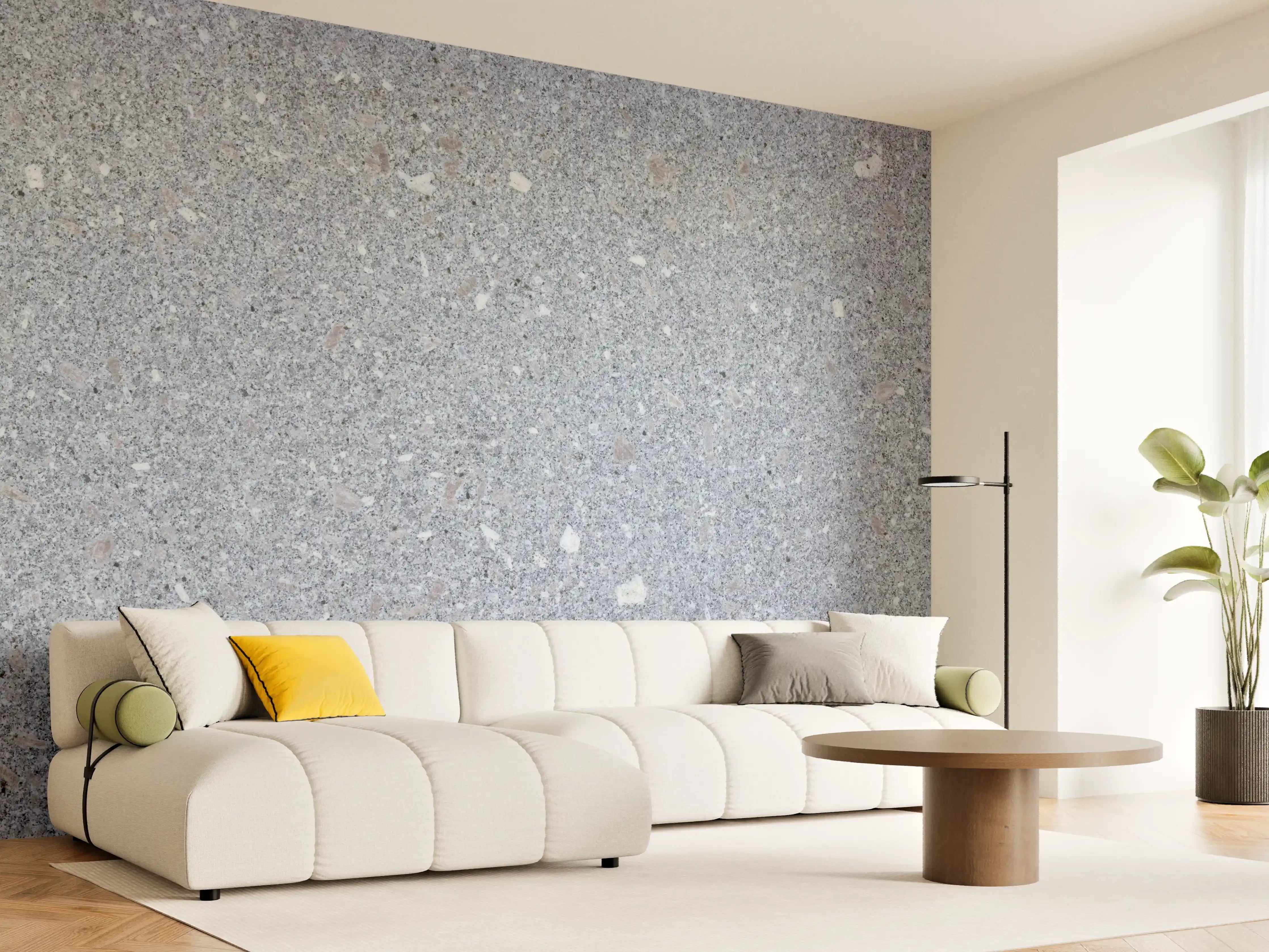 Wandverkleidung Wohnzimmer - Polierter Naturgranit