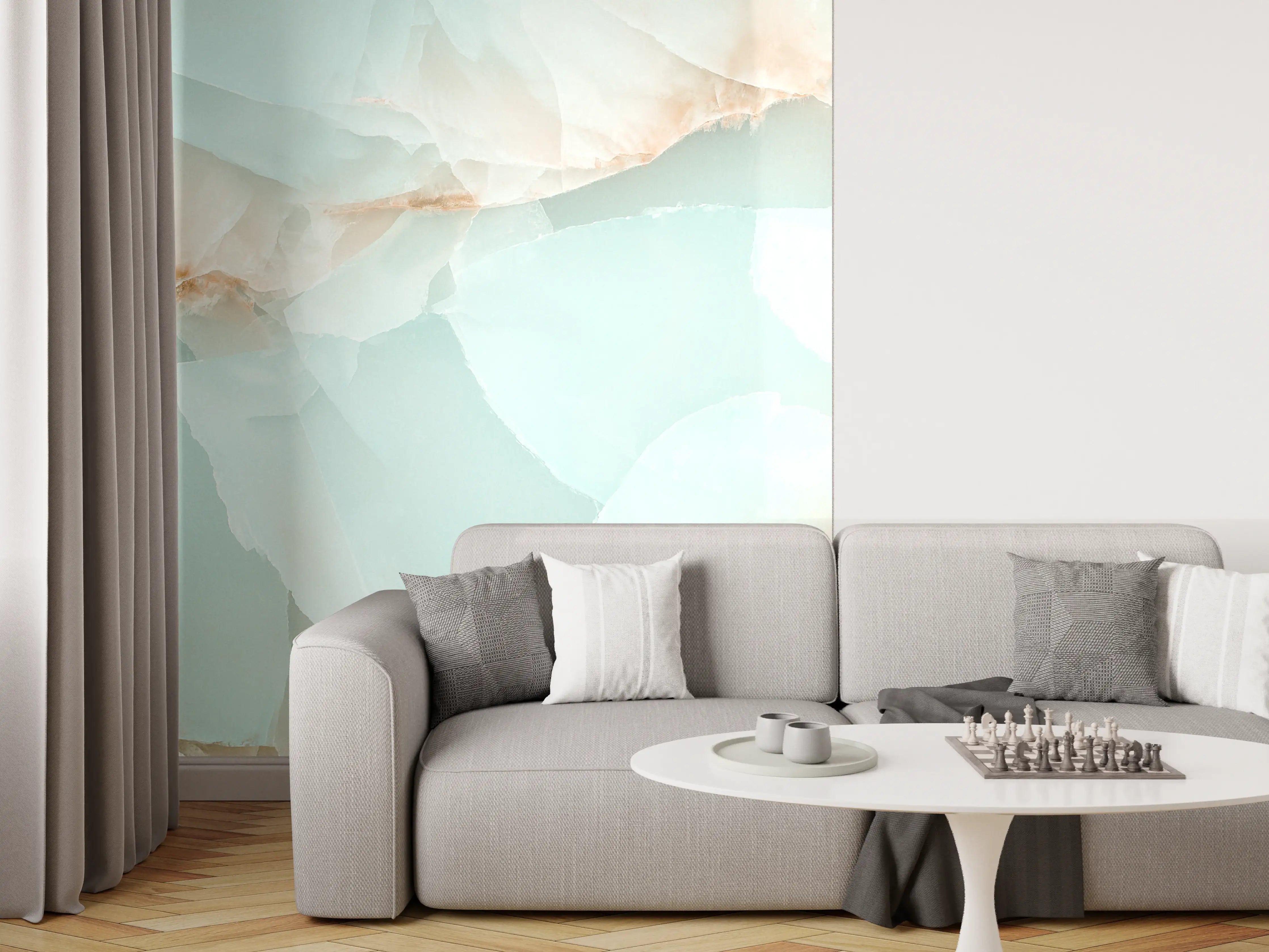 Wandverkleidung Wohnzimmer - Polierter Onyx-Marmor
