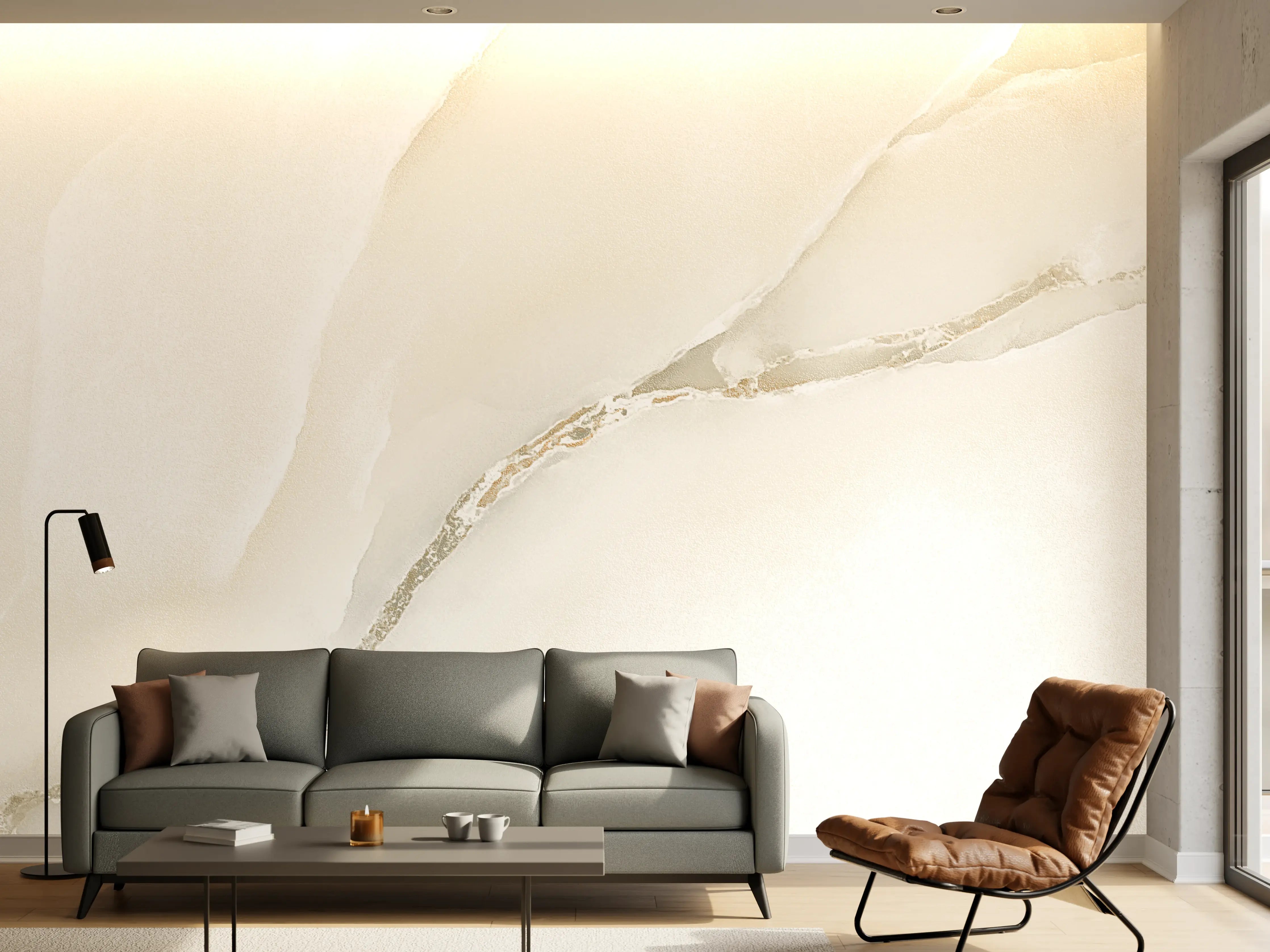 Wandverkleidung Wohnzimmer - Polierter Onyxmarmor 1