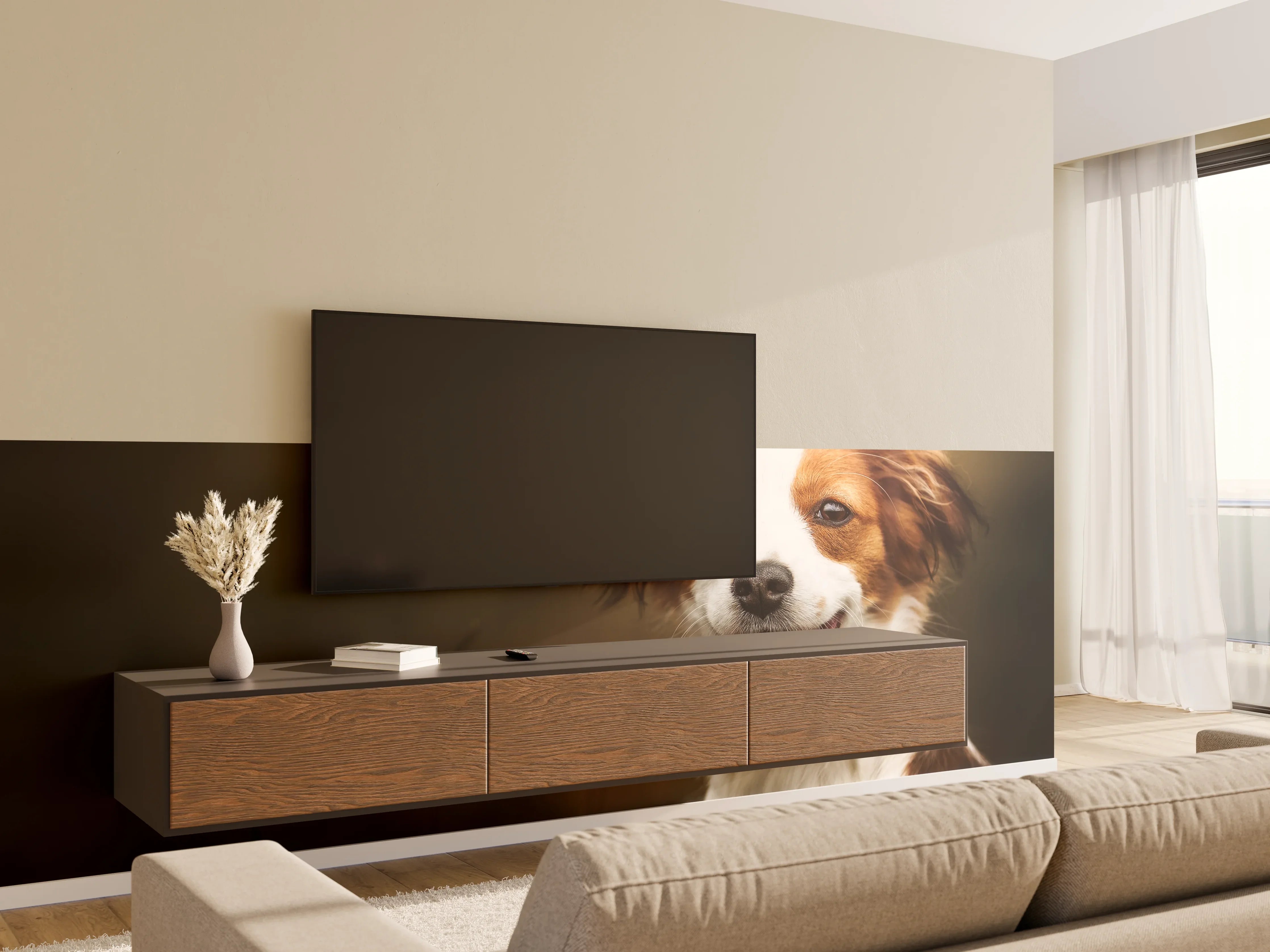 Wandverkleidung Wohnzimmer - Porträt eines niedlichen Kooiker-Hundes