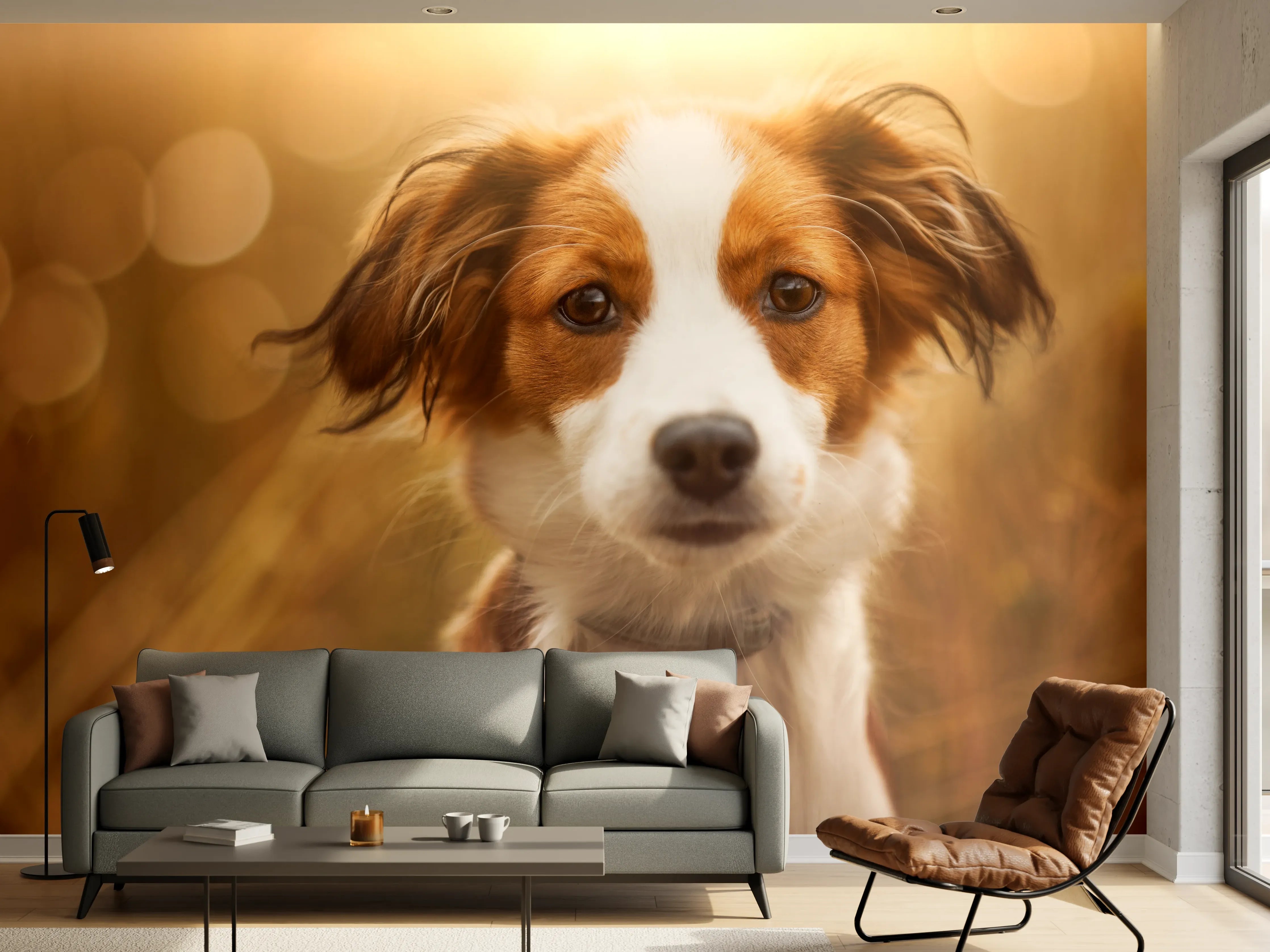 Wandverkleidung Wohnzimmer - Portrait eines süßen Kooiker Hundes
